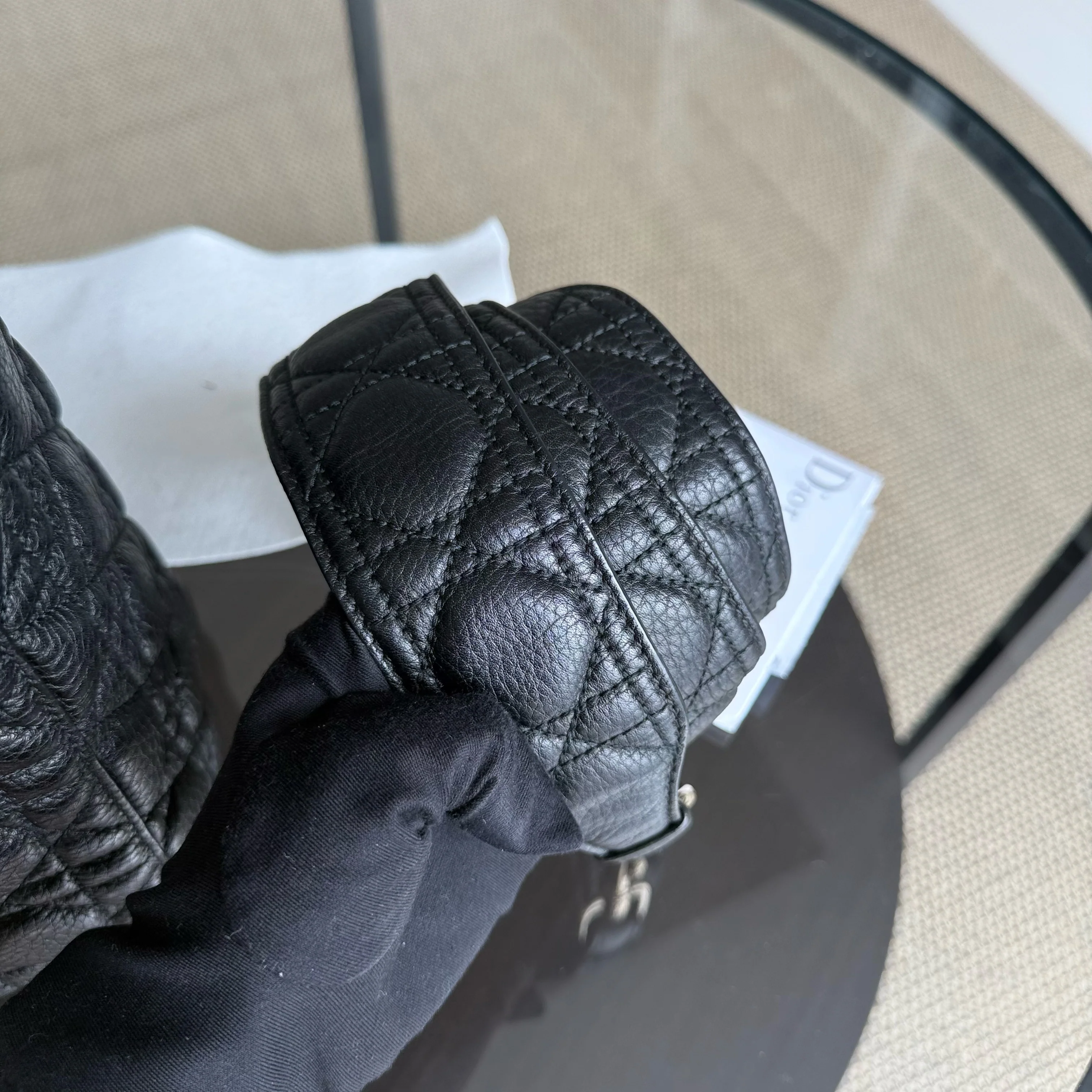 Dior Lady Medium Flap - Cannage Calfskin Black Gold Hardware