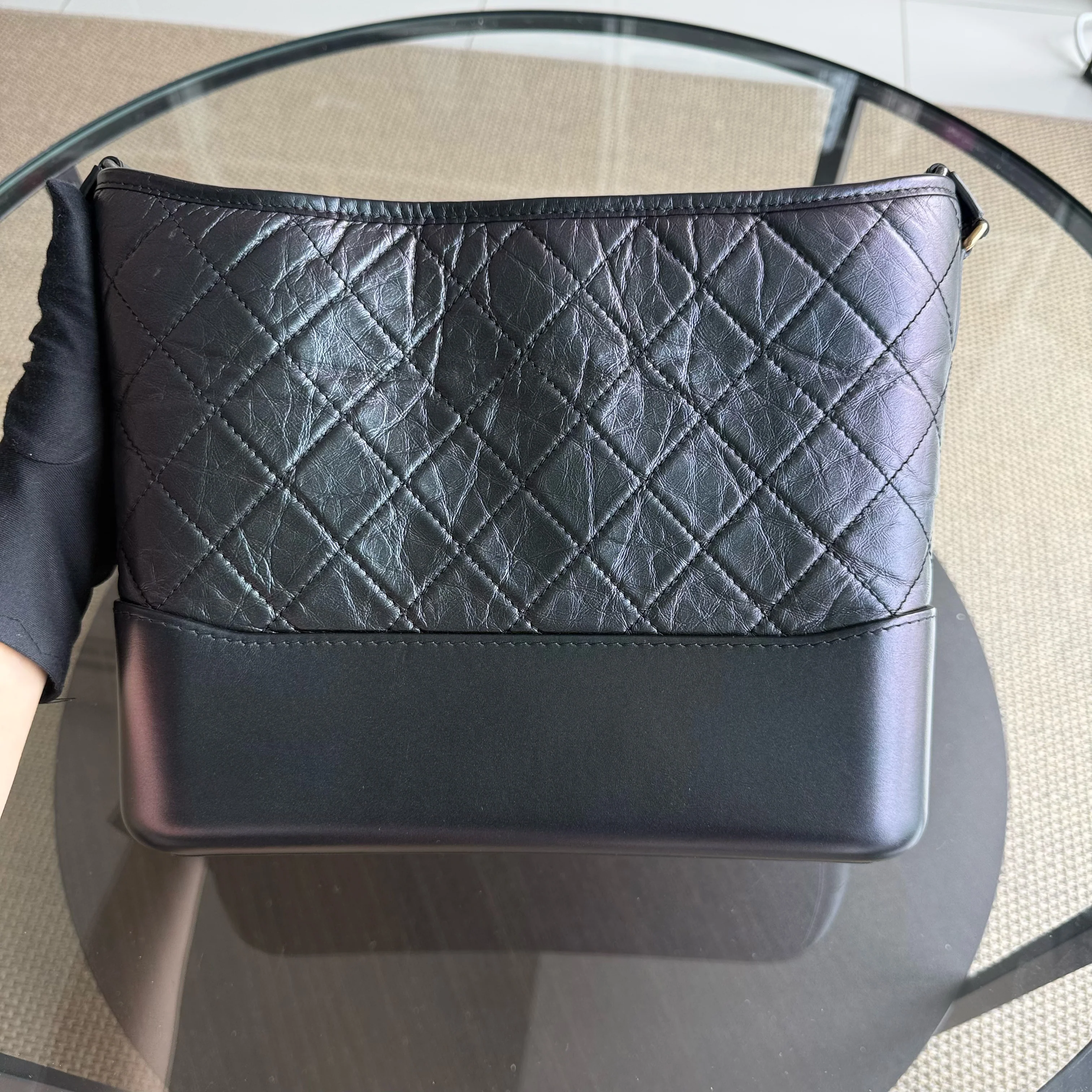 Chanel Gabrielle Medium - Aged Calfskin Dark Iridescent Two-tone Gold Hardware Series 27