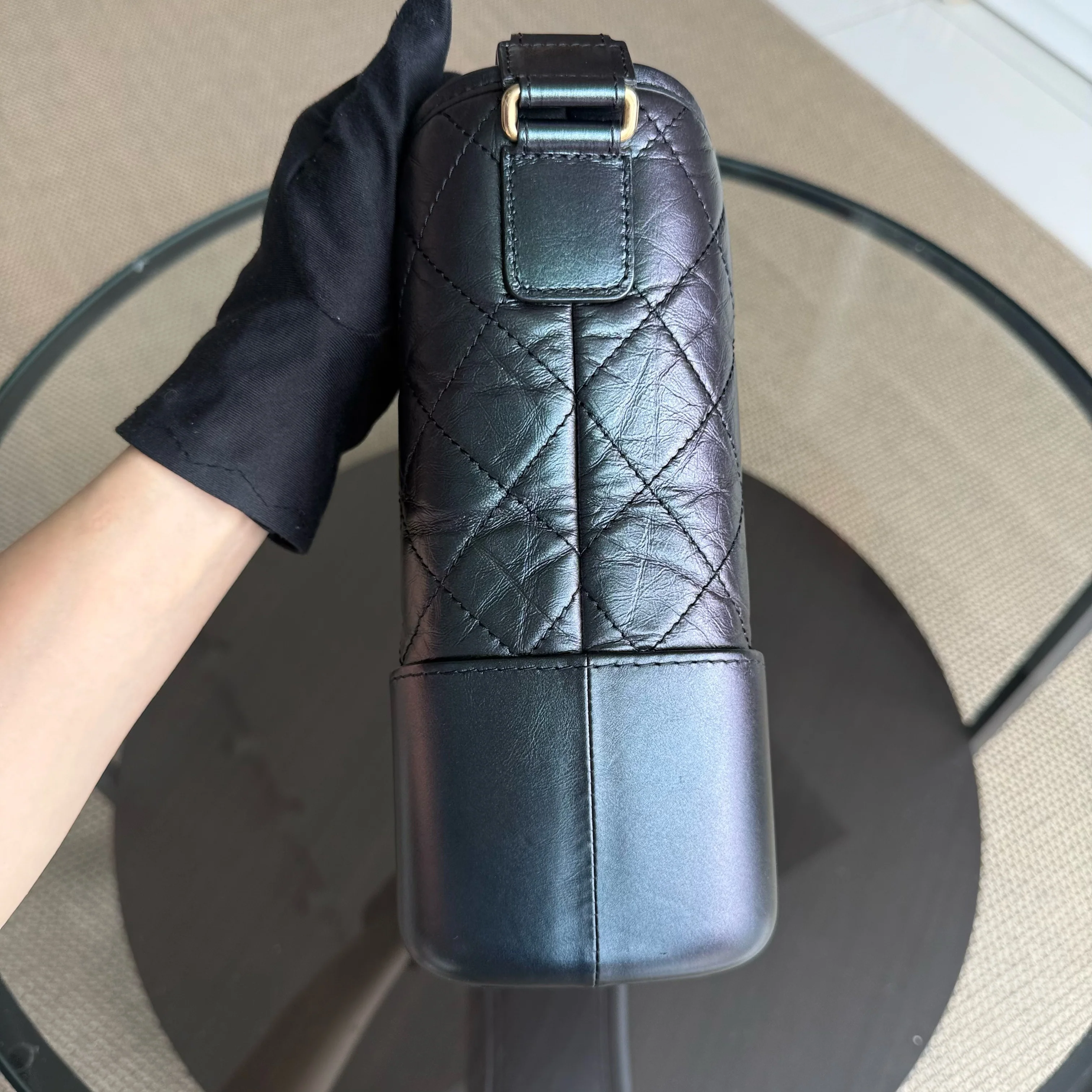 Chanel Gabrielle Medium - Aged Calfskin Dark Iridescent Two-tone Gold Hardware Series 27