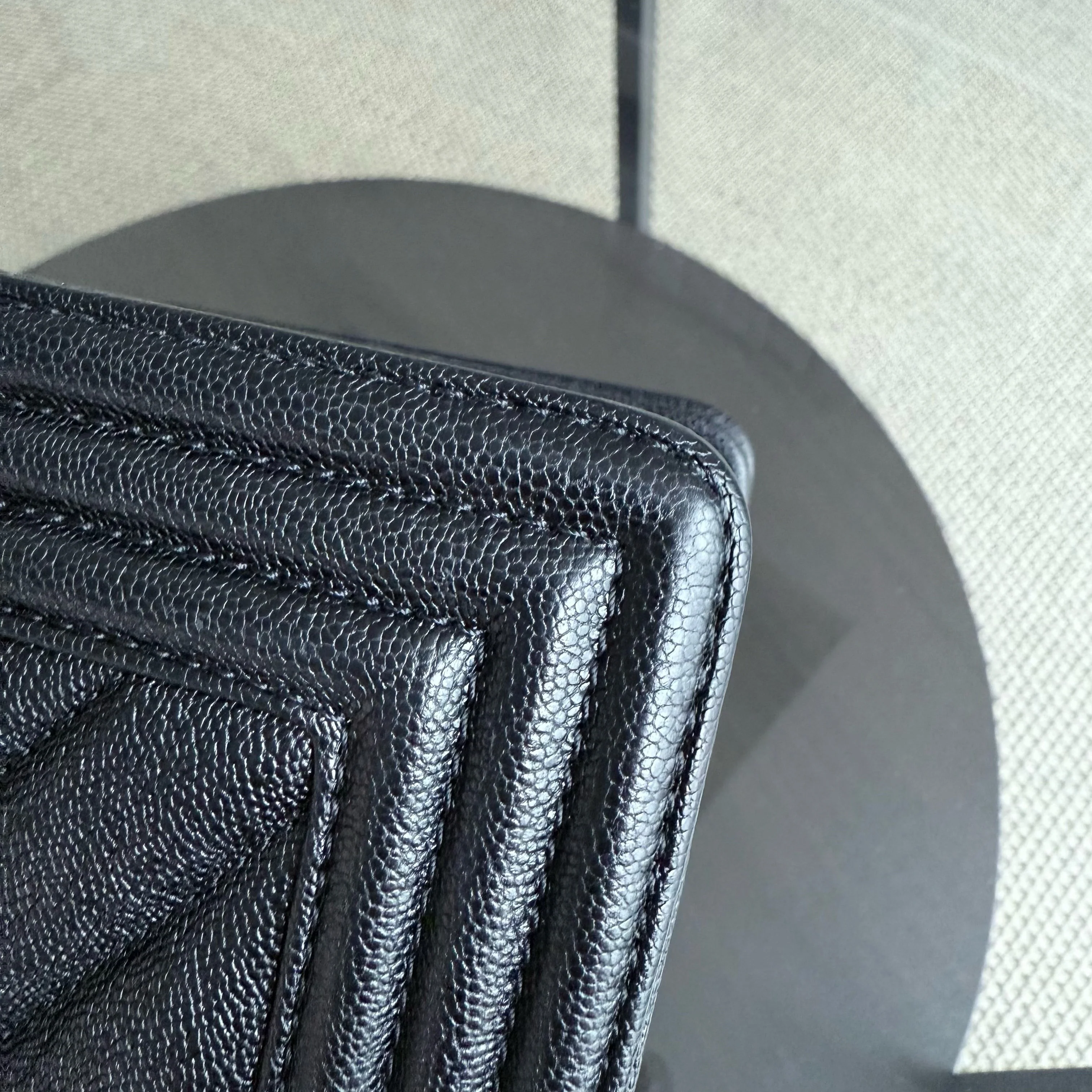 Chanel Boy Medium - Caviar 25CM Grained Calfskin Chevron Black Gold Hardware