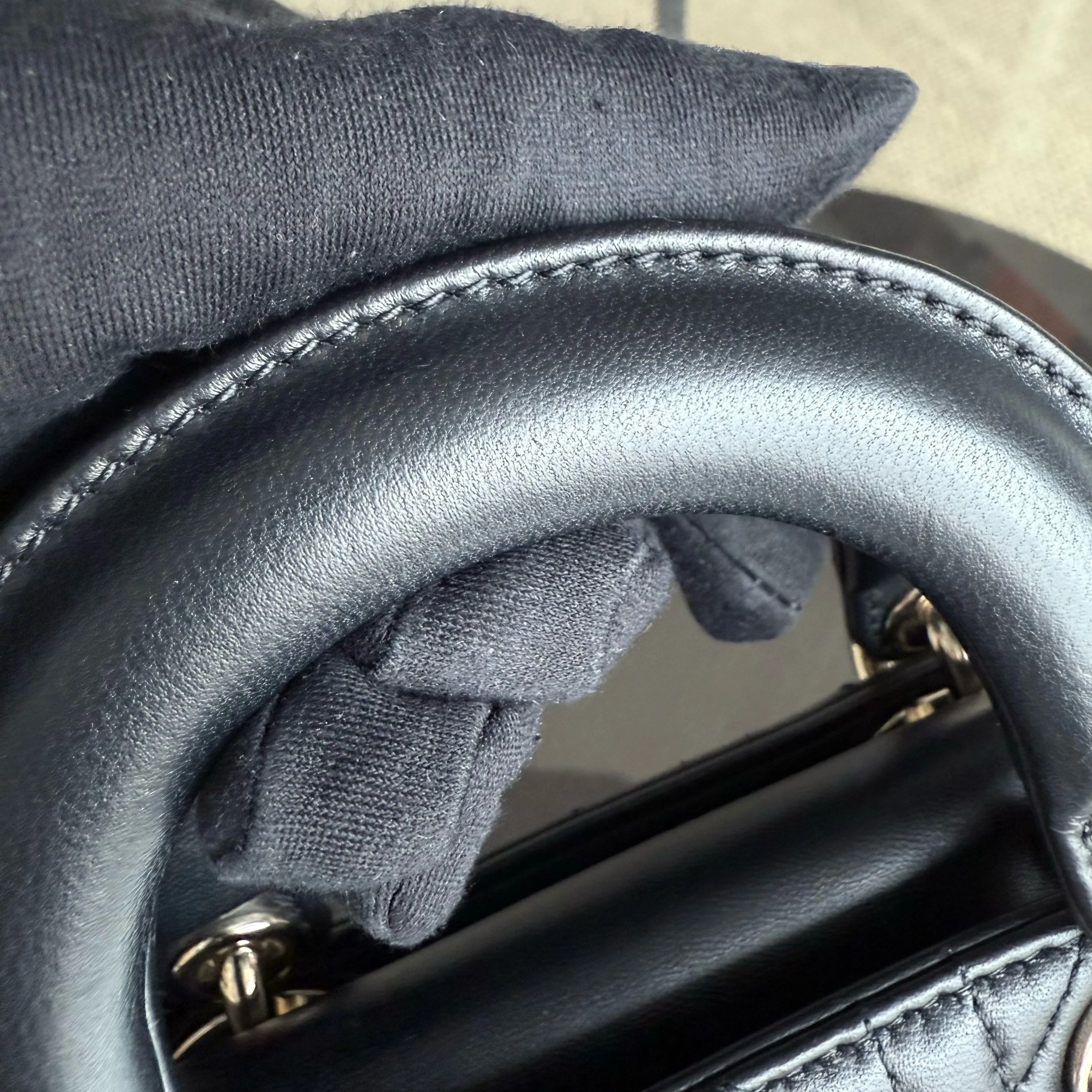 Dior Lady D-Joy Small - Cannage Lambskin Black Gold Hardware Single Strap