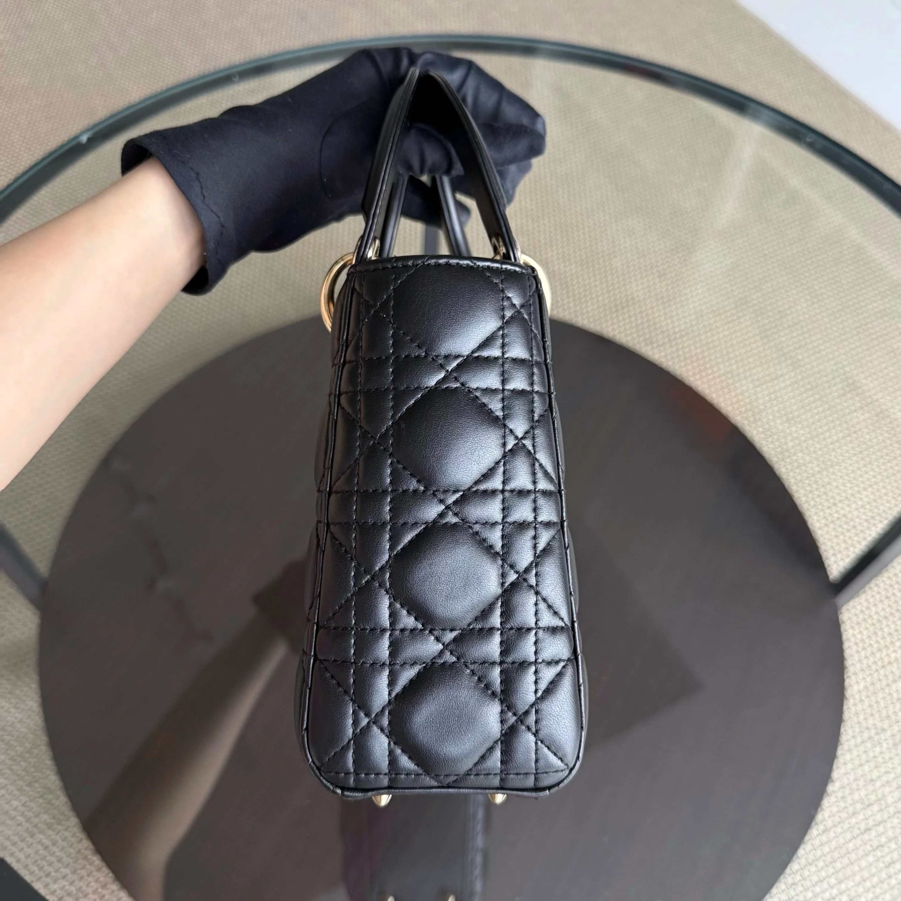 Dior Lady Small Flap MyABC - Cannage Lambskin Black Gold Hardware ABC Charm