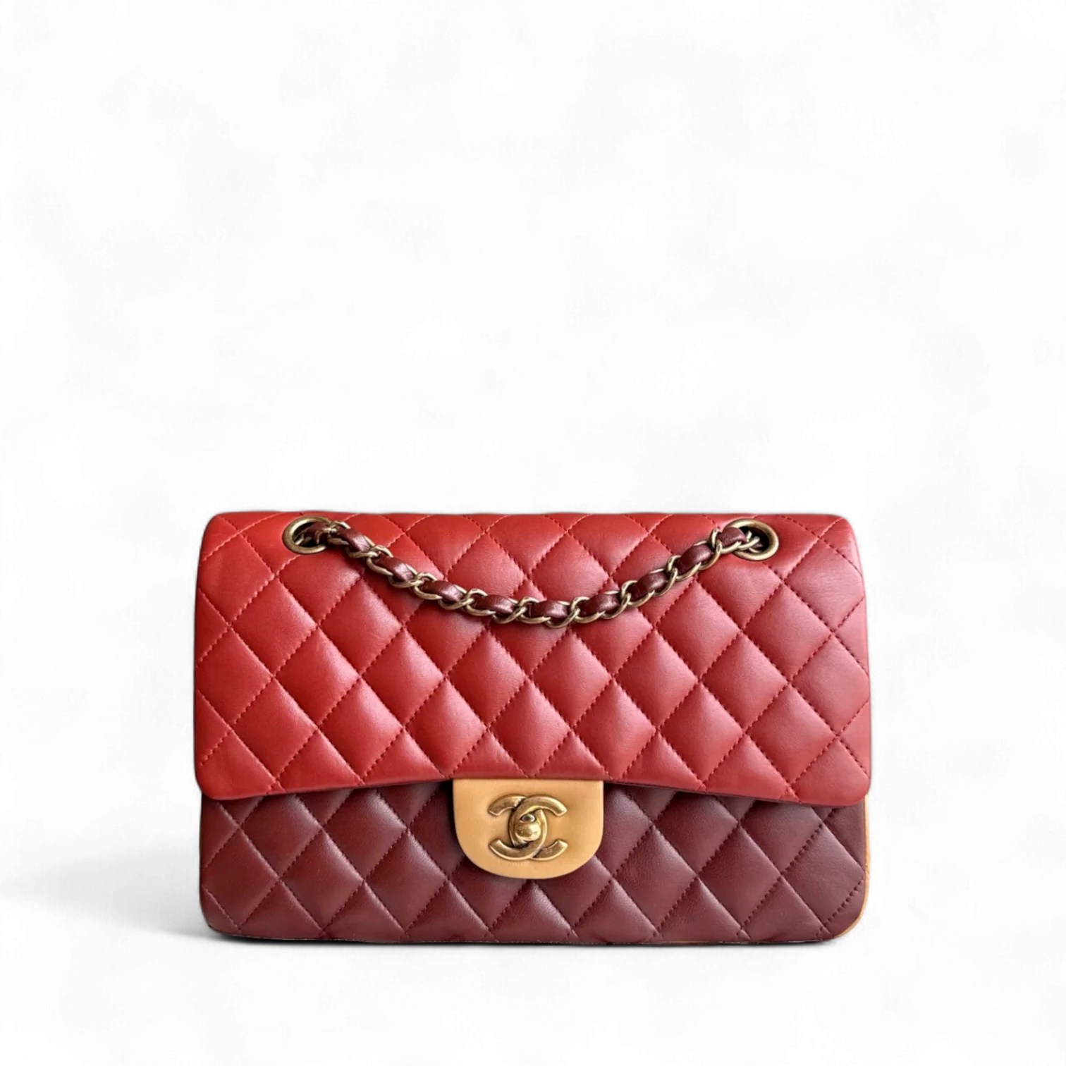 Chanel Classic Flap Medium - 25CM Quilted Lambskin Tri-Colo Gold Hardware Series 18