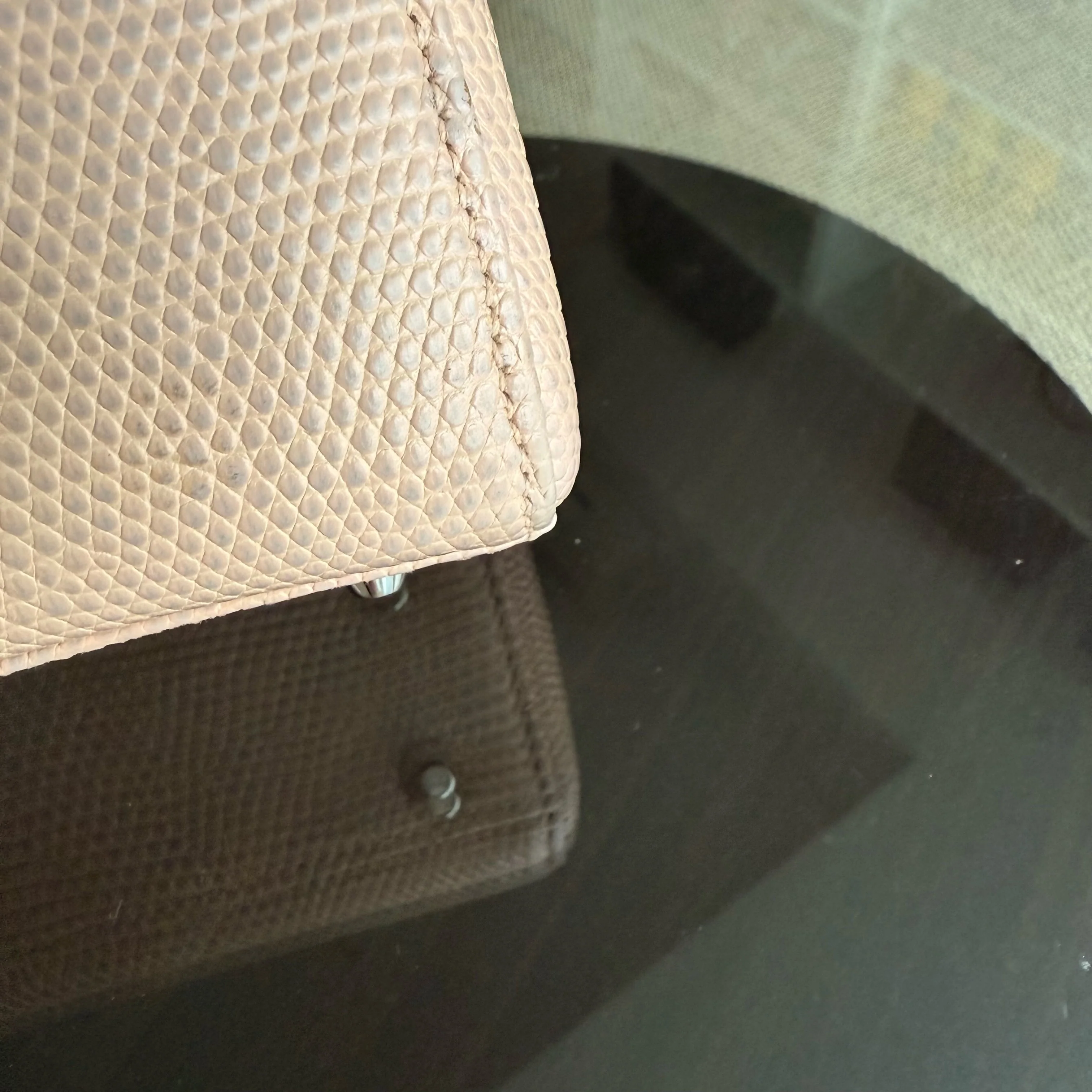 Dior Lady Mini - Exotic Lizard Beige color Silver Hardware