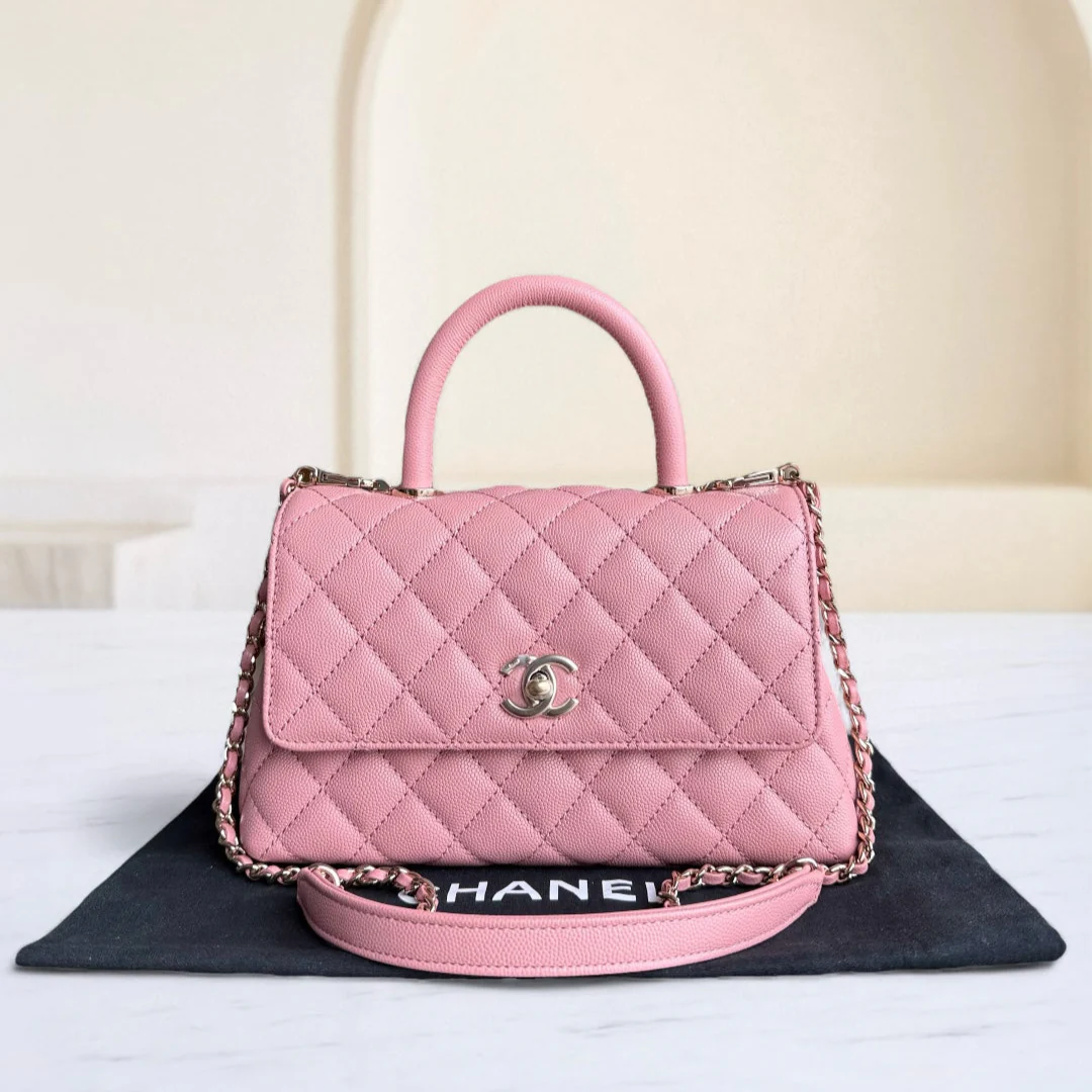 Chanel Coco Handle Small Microchip - Caviar Quilted Light Pink Gold Hardware