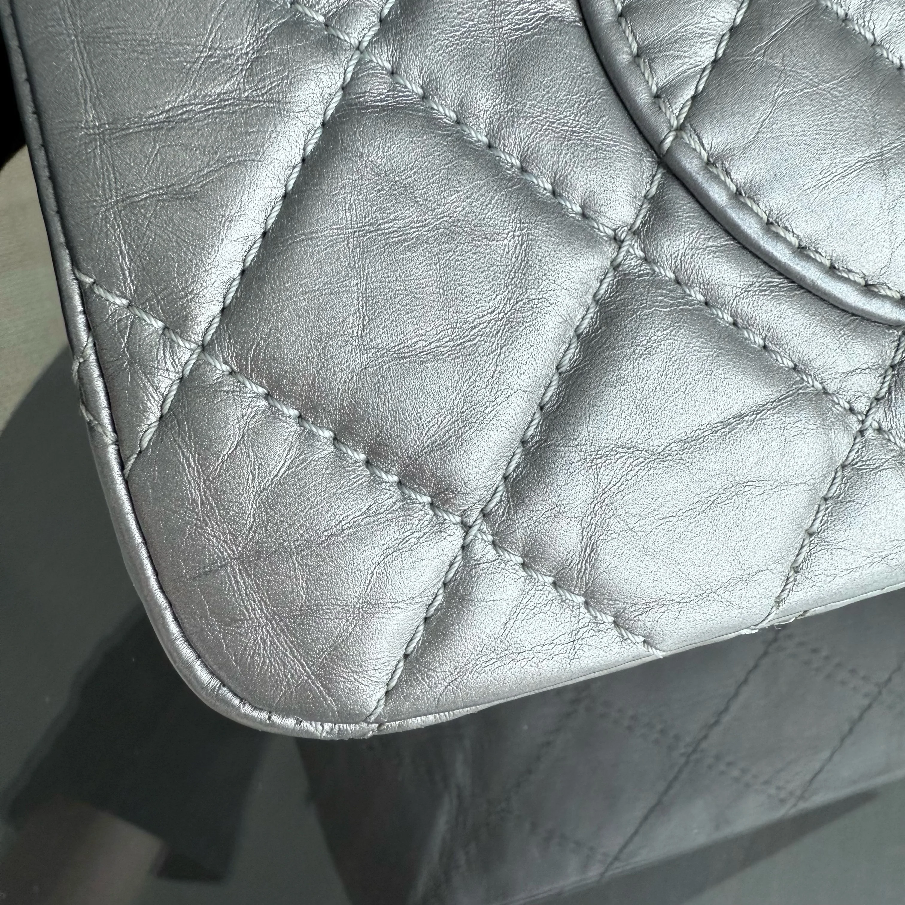 Chanel 2.55 Reissue 227 Large - Quilted Aged Calfskin Silver Ruthenium Silver Hardware Series 14