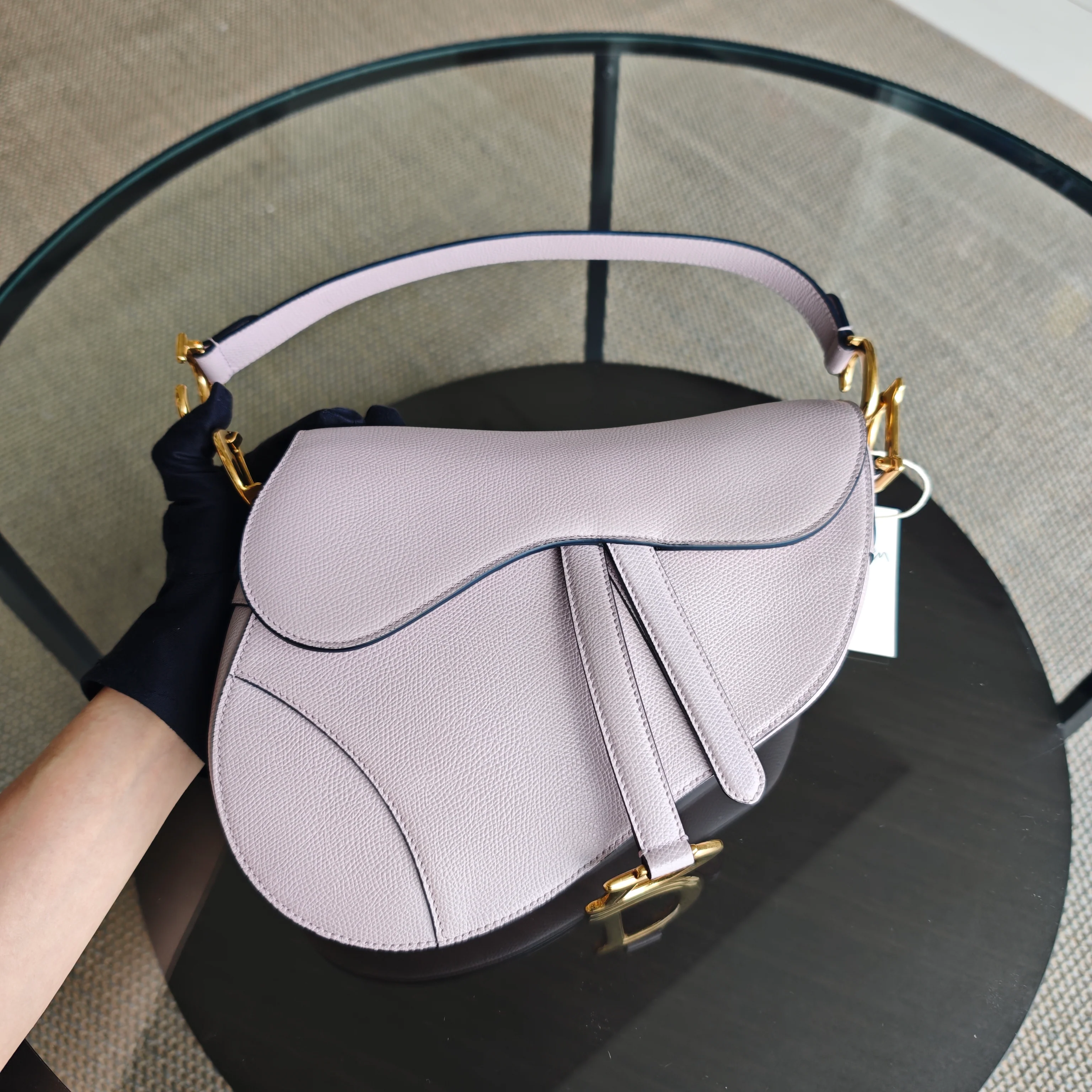 Dior Saddle Medium - Caviar Light Pink Gold Hardware
