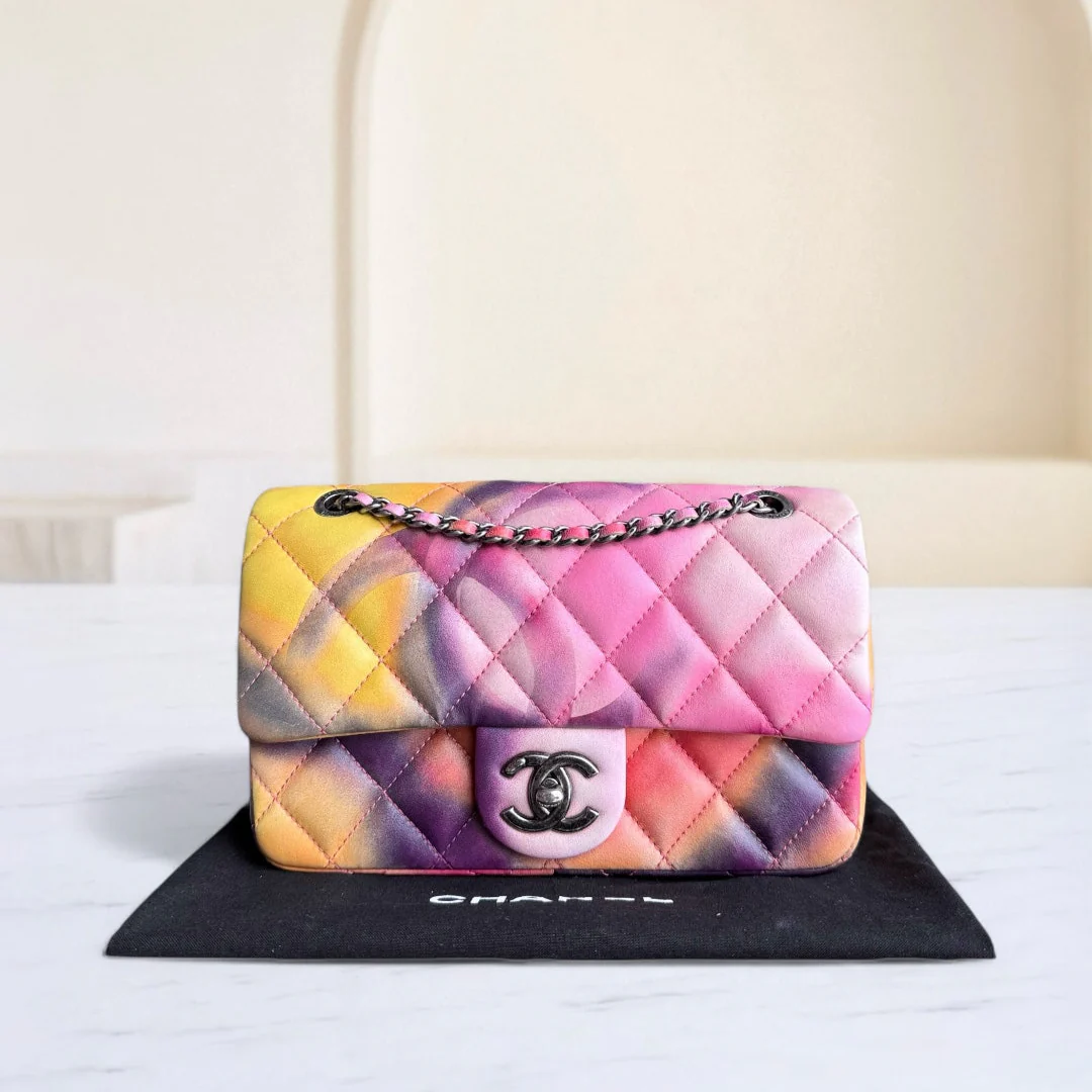 Chanel Classic Flap Small - Flower Power Quilted Lambskin Limited Edition Black Hardware Series 21