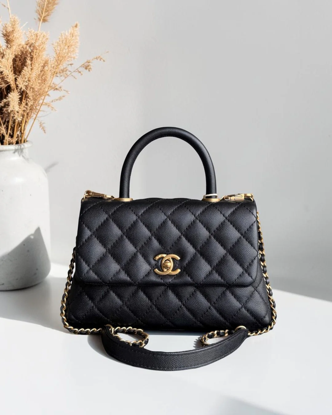 Chanel Coco Handle Small - Caviar Quilted Black Gold Hardware Series 24