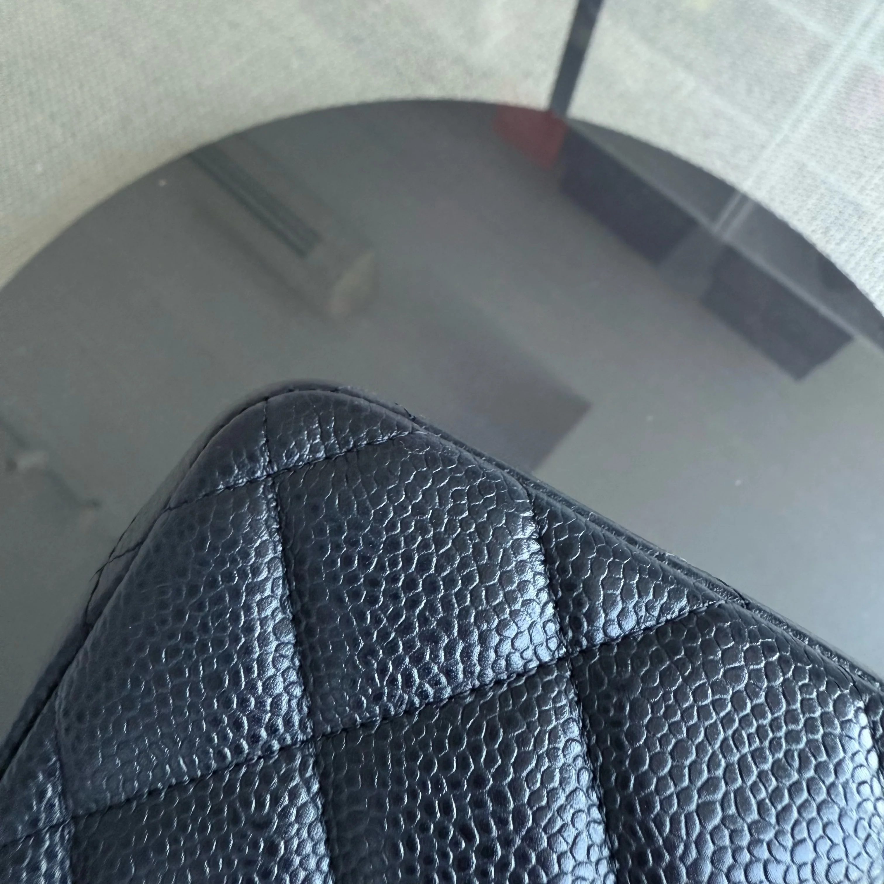 Chanel Classic Flap Jumbo - Caviar 30CM Double Flap Quilted Grained Calfskin Black Gold Hardware Series 16