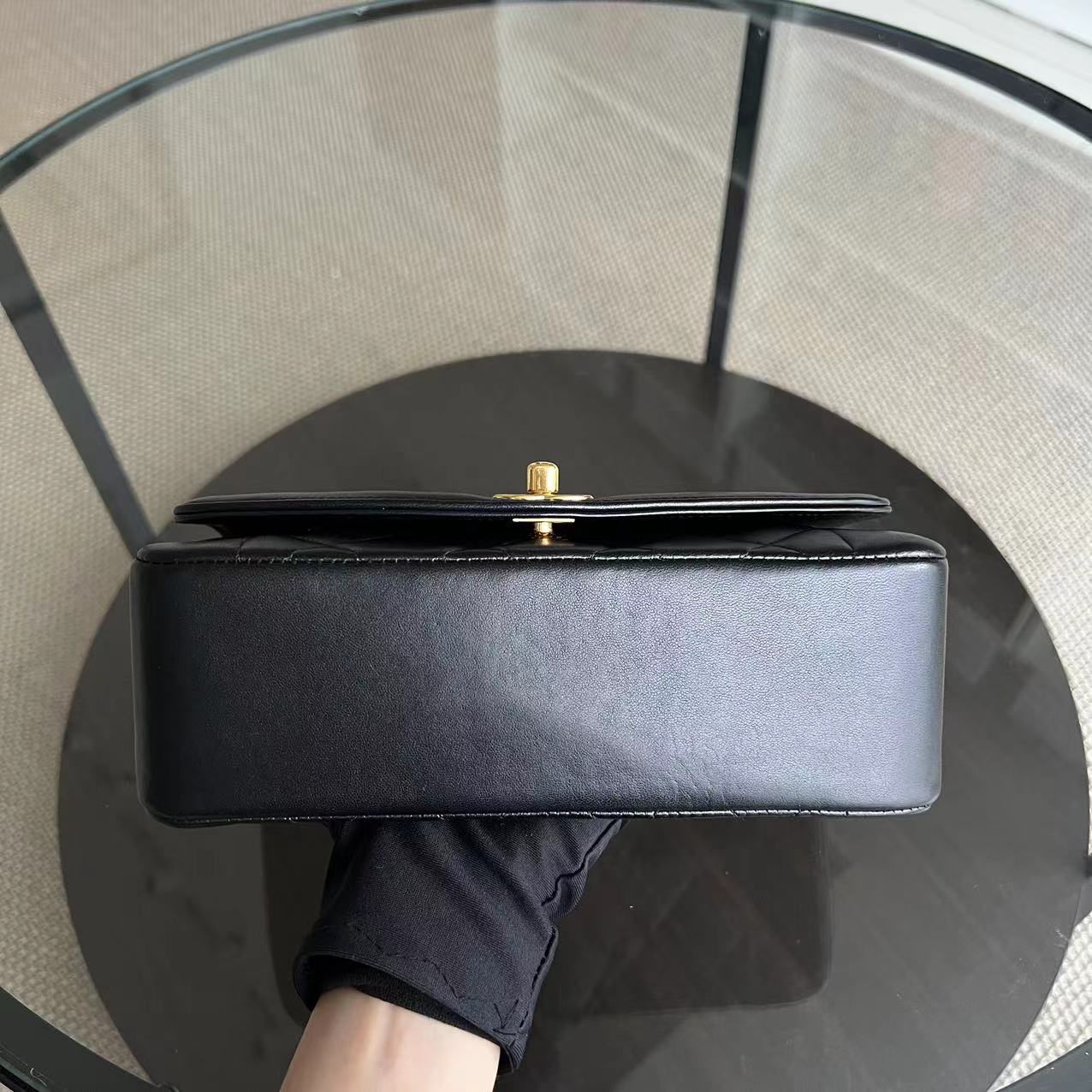 Small Diana Vintage Quilted Lambskin Black 24K Golden Hardware Series 4