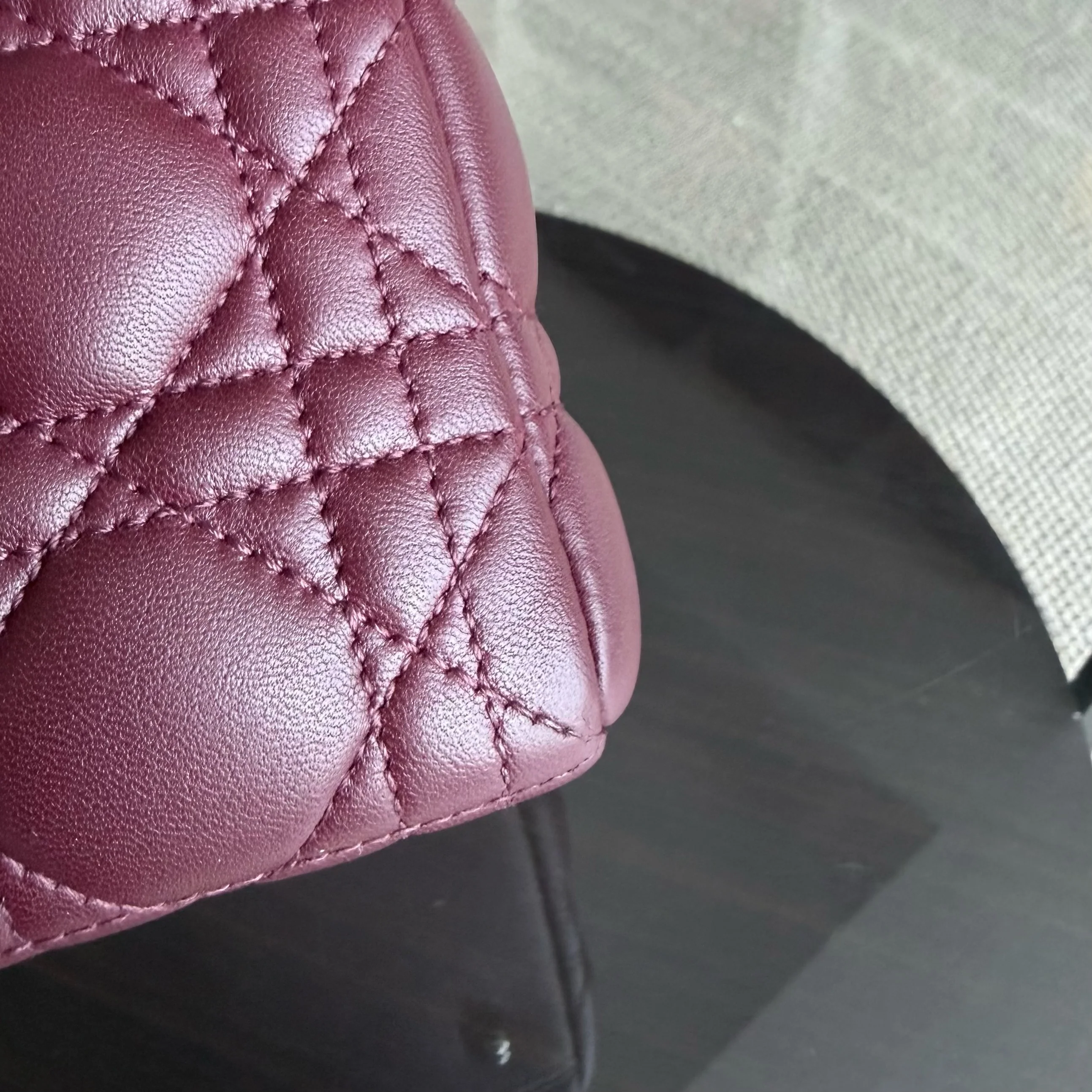 Dior Lady Medium - Cannage Lambskin Burgundy Silver Hardware