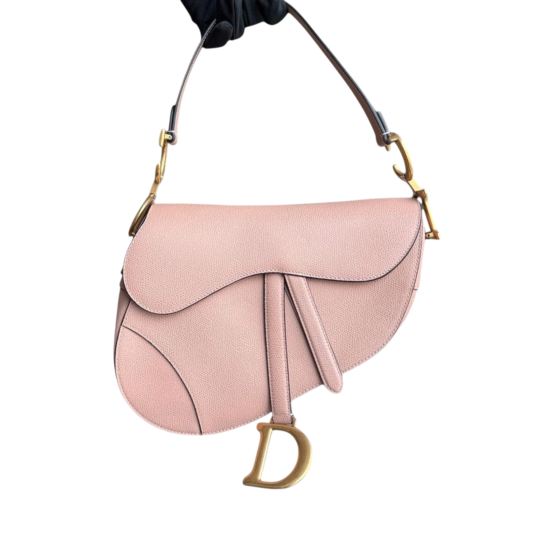 Dior Saddle Medium - Grained Calfskin Nude Pink Blush Gold Hardware