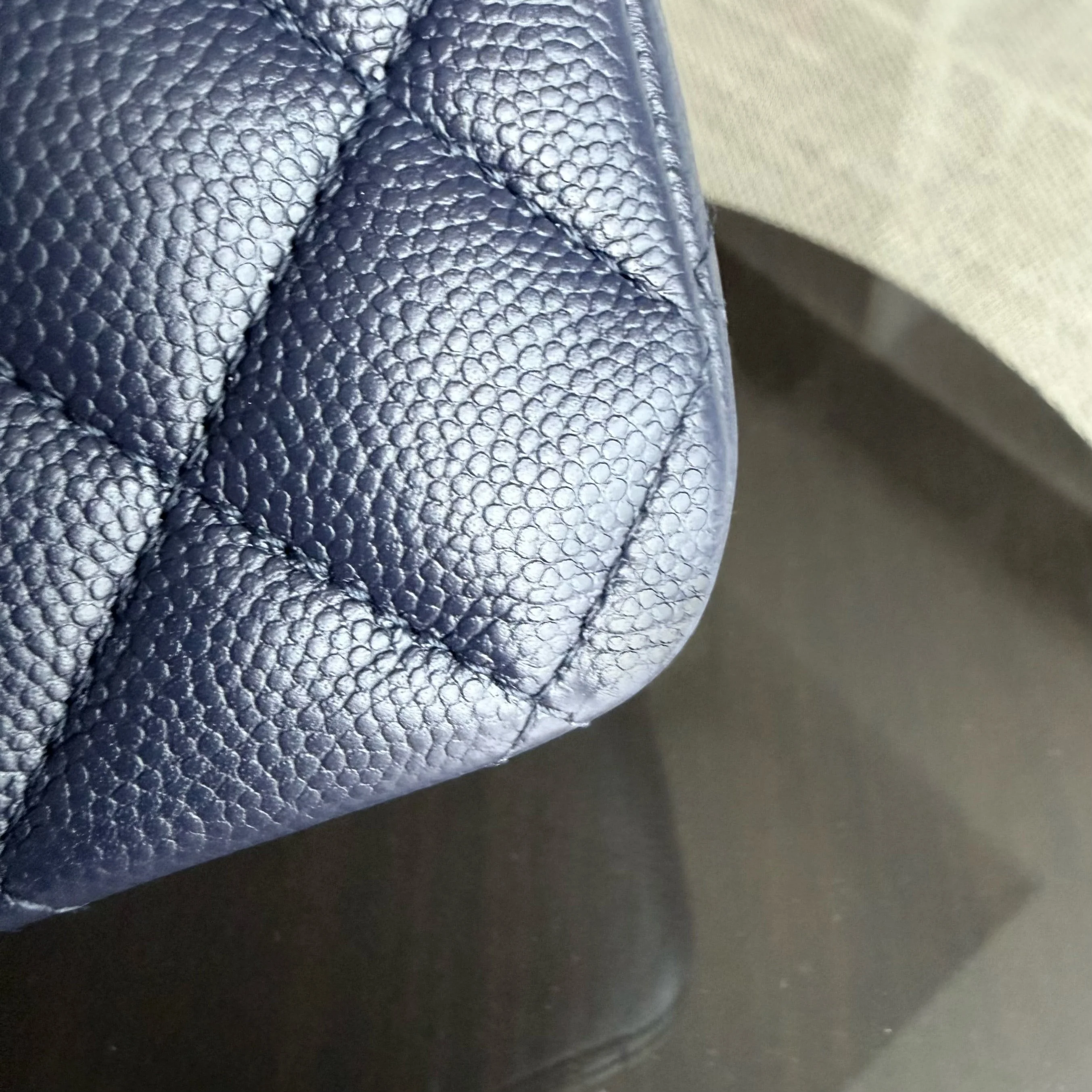 Chanel Classic Flap Medium - Caviar 25CM Quilted Dark Midnight Blue Gold Hardware Series 31