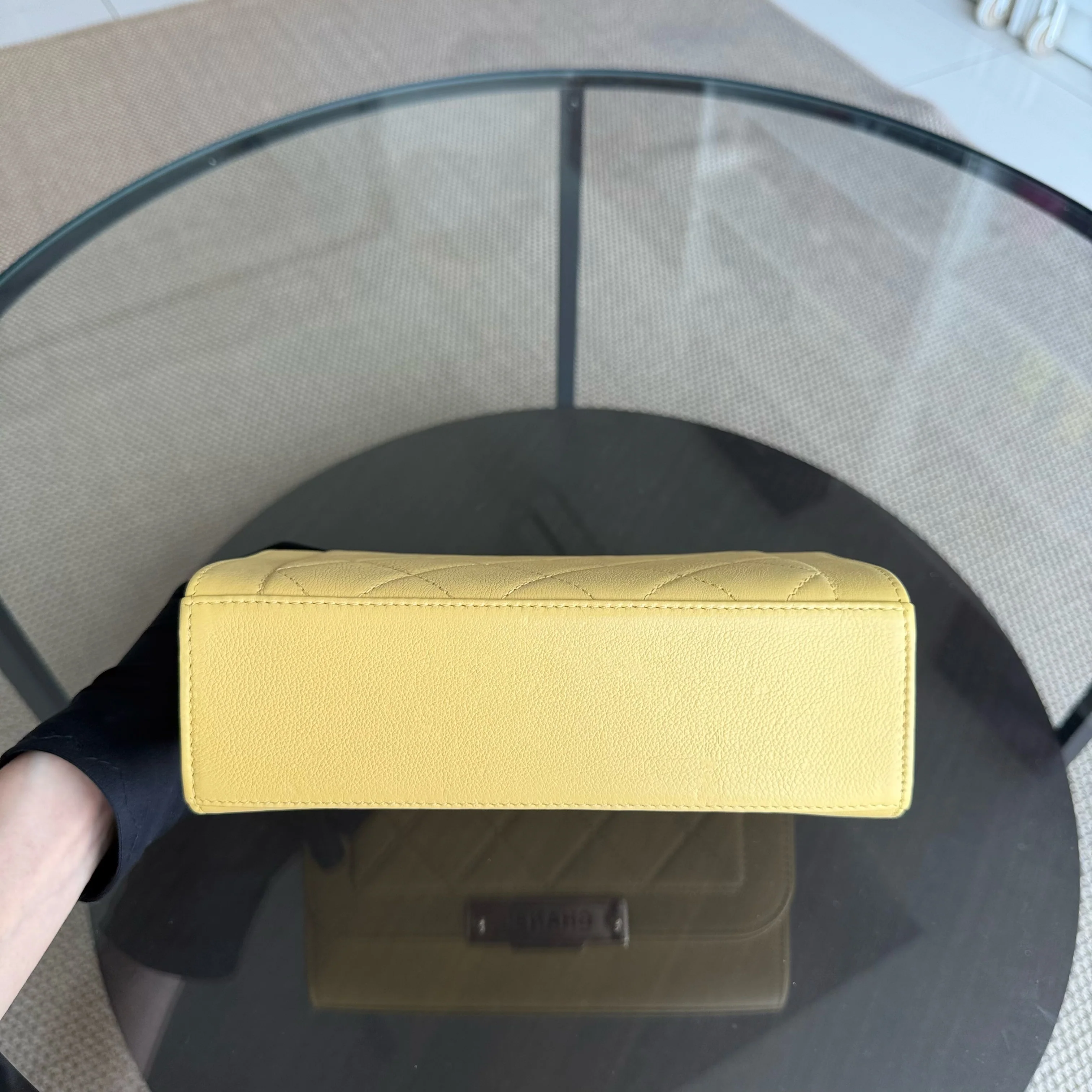 Chanel Label Click Small - Quilted Grained Calfskin Yellow Gold Hardware Series 23