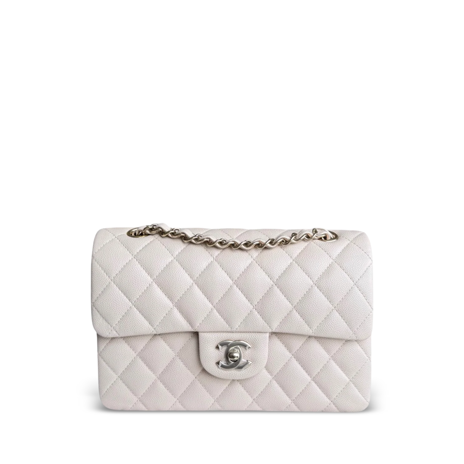 Chanel Classic Flap Small - Caviar 23CM Quilted Light Beige Gold Hardware Microchip