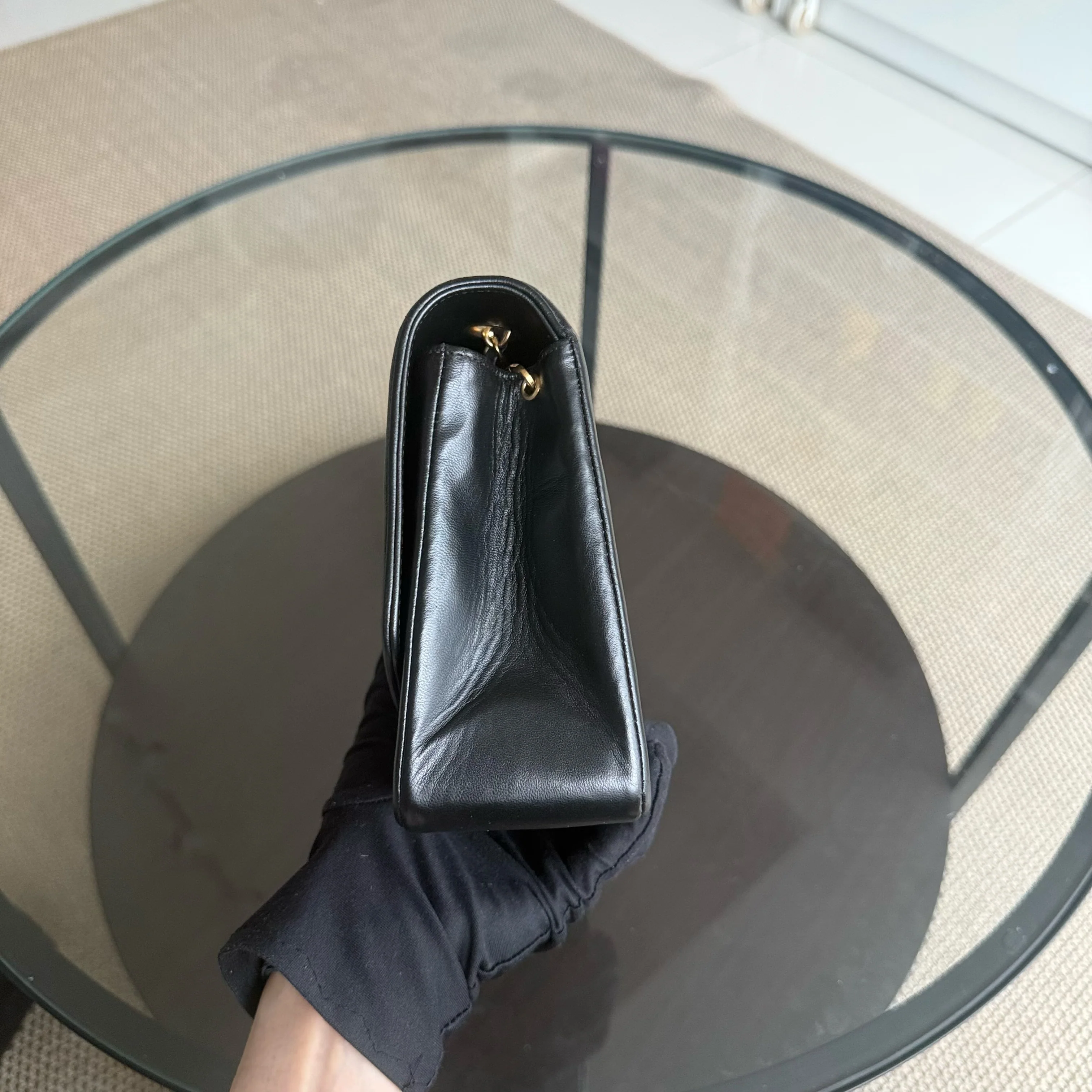 Chanel Diana Medium Vintage - Quilted Lambskin Black Gold Hardware Series 2