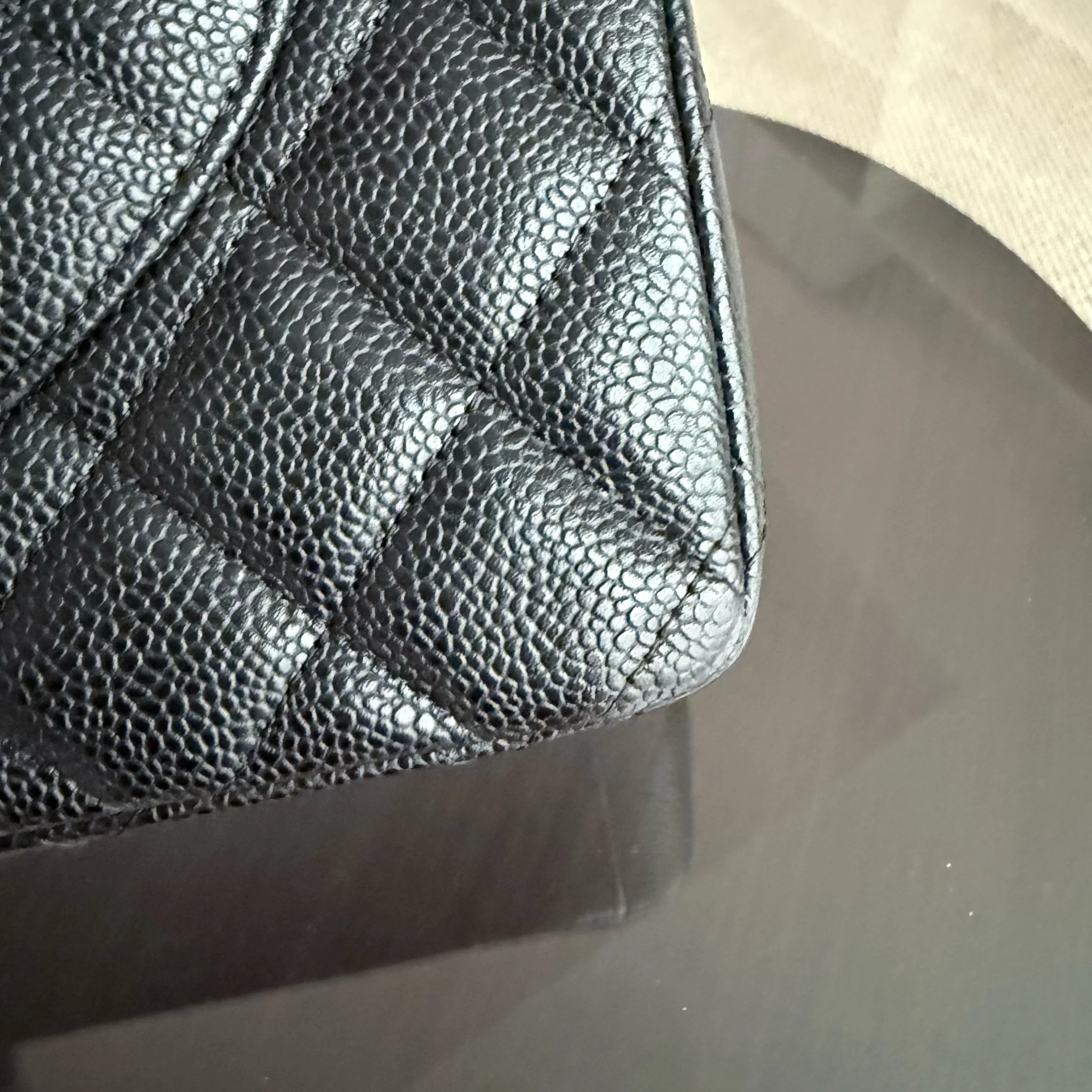 Chanel Classic Flap Maxi - Caviar Double Flap 33CM Quilted Grained Calfskin Black Gold Hardware Series 14