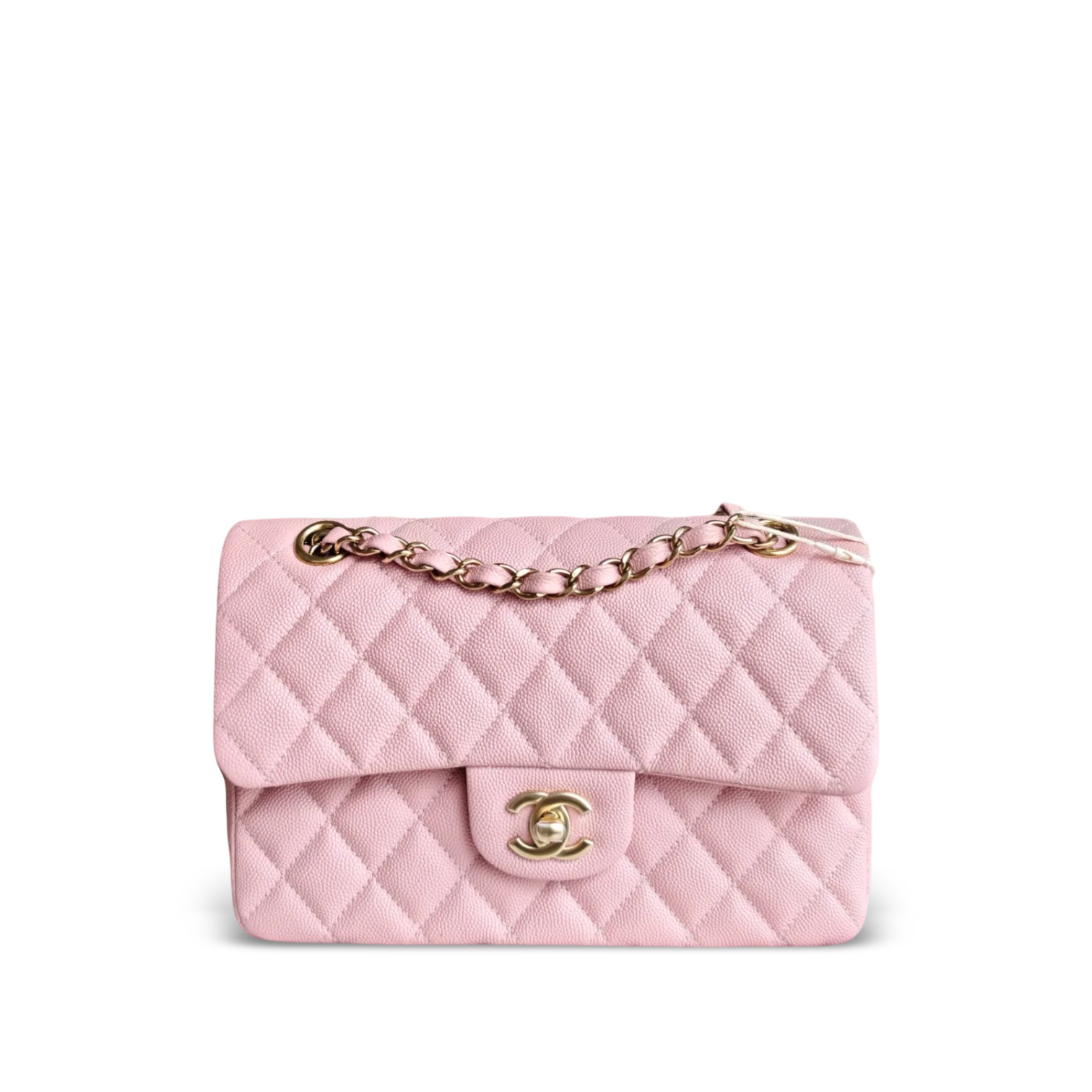 Chanel Classic Flap Small - Caviar 23CM Quilted Light Pink Gold Hardware Microchip