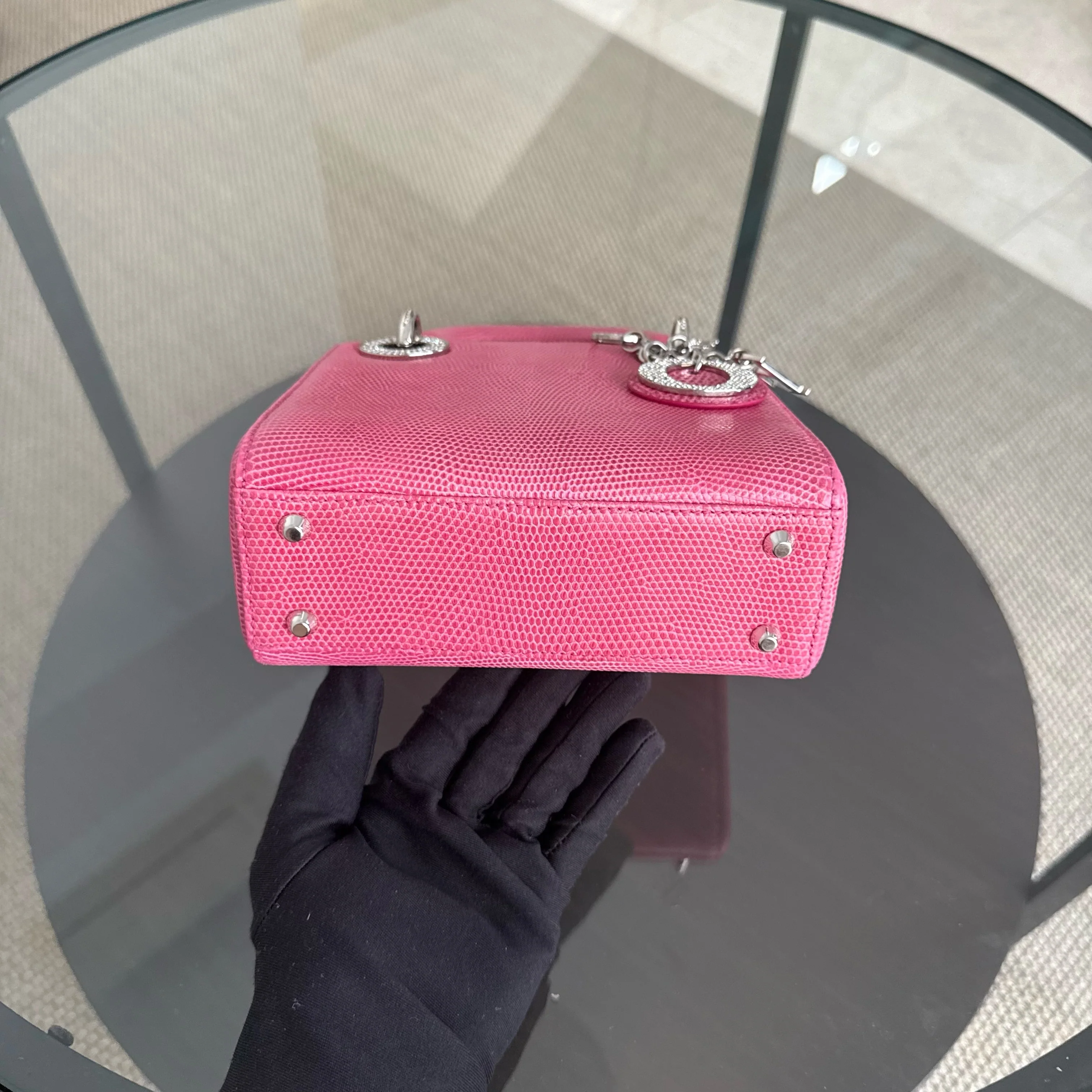 Dior Lady Mini - Exotic Lizard Limited Edition Swarovski Crystal Silver Hardware