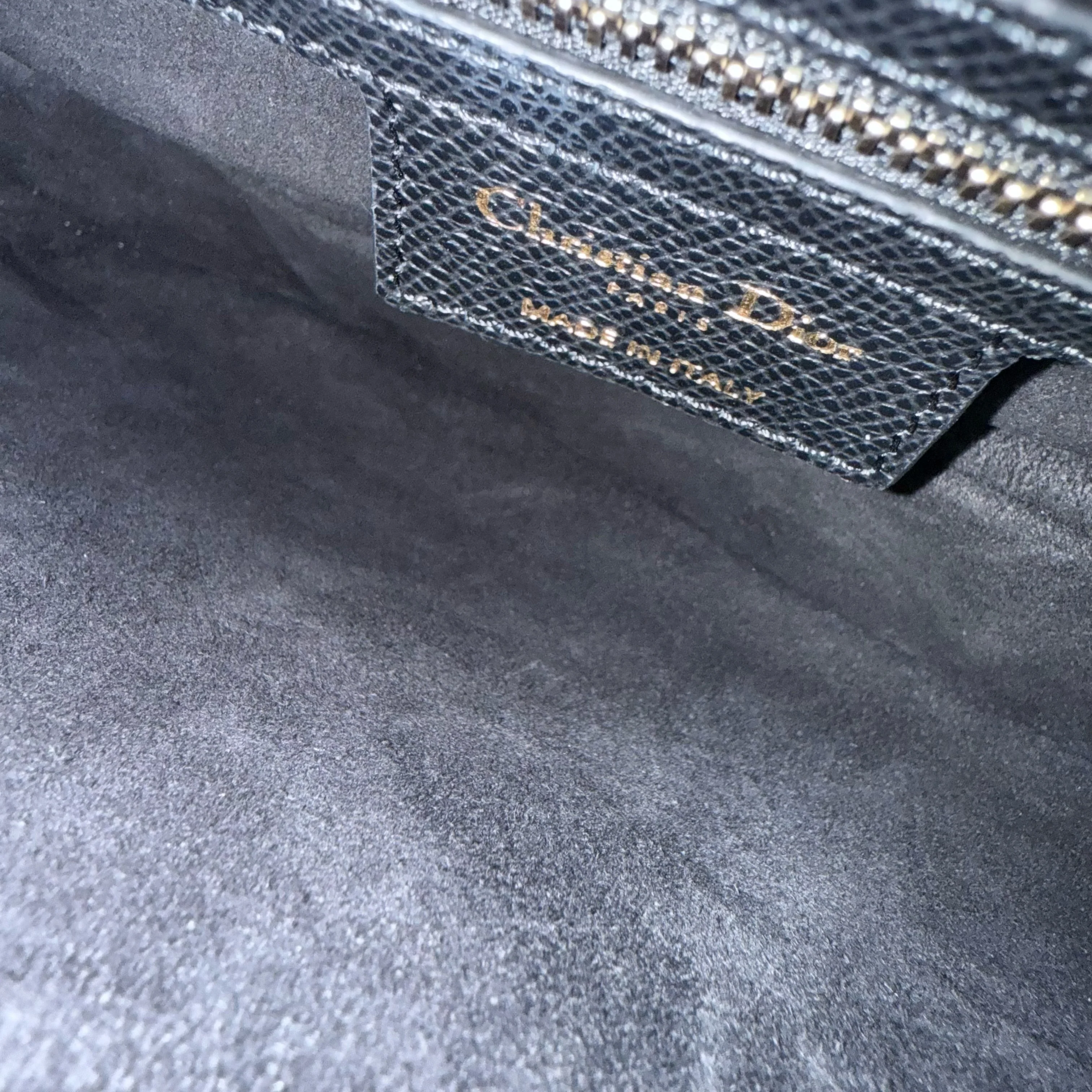 Dior Saddle Medium With Strap - Grained Calfskin Black Gold Hardware