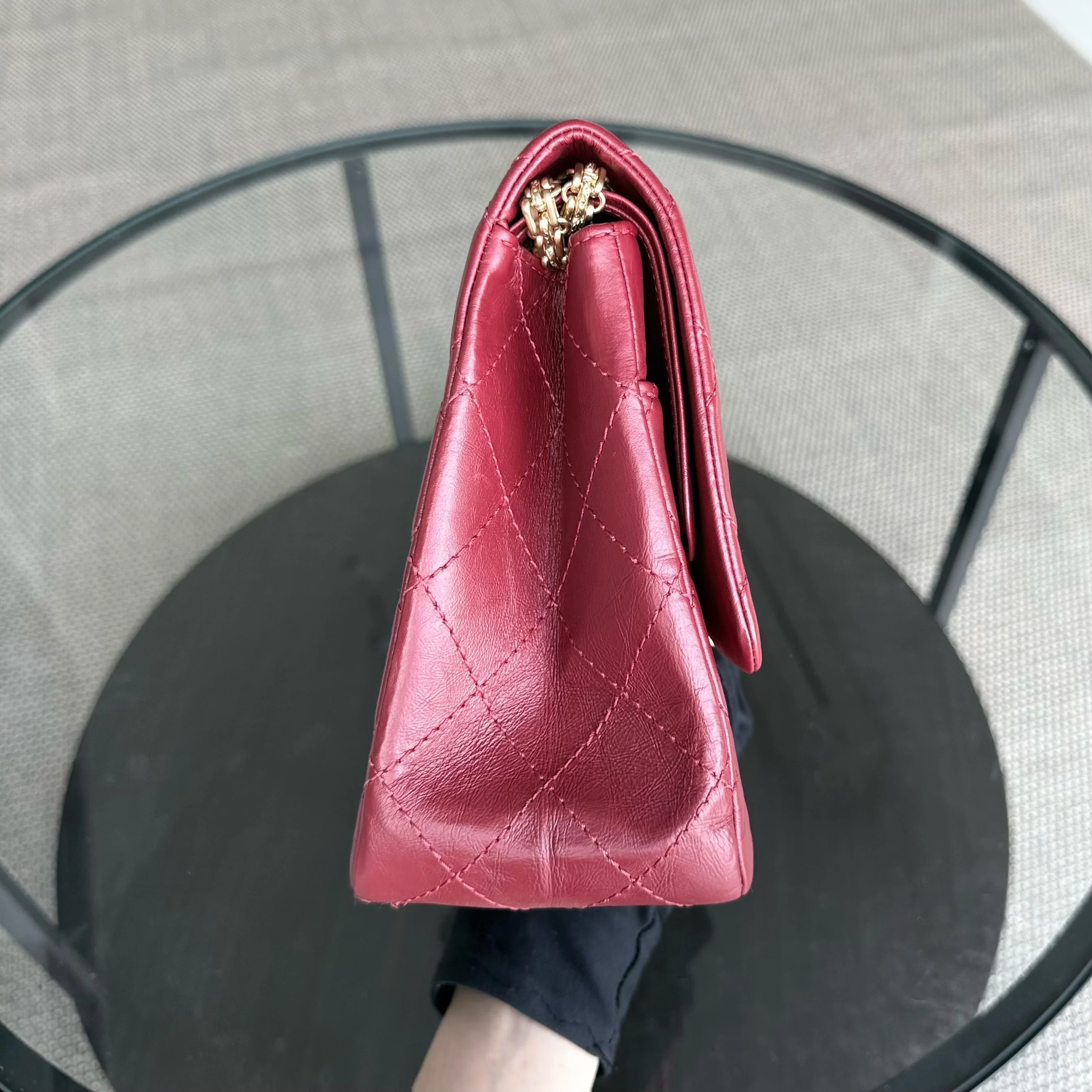 Chanel 2.55 Reissue 227 - Quilted Aged Calfskin Dark Red Gold Hardware Series 21