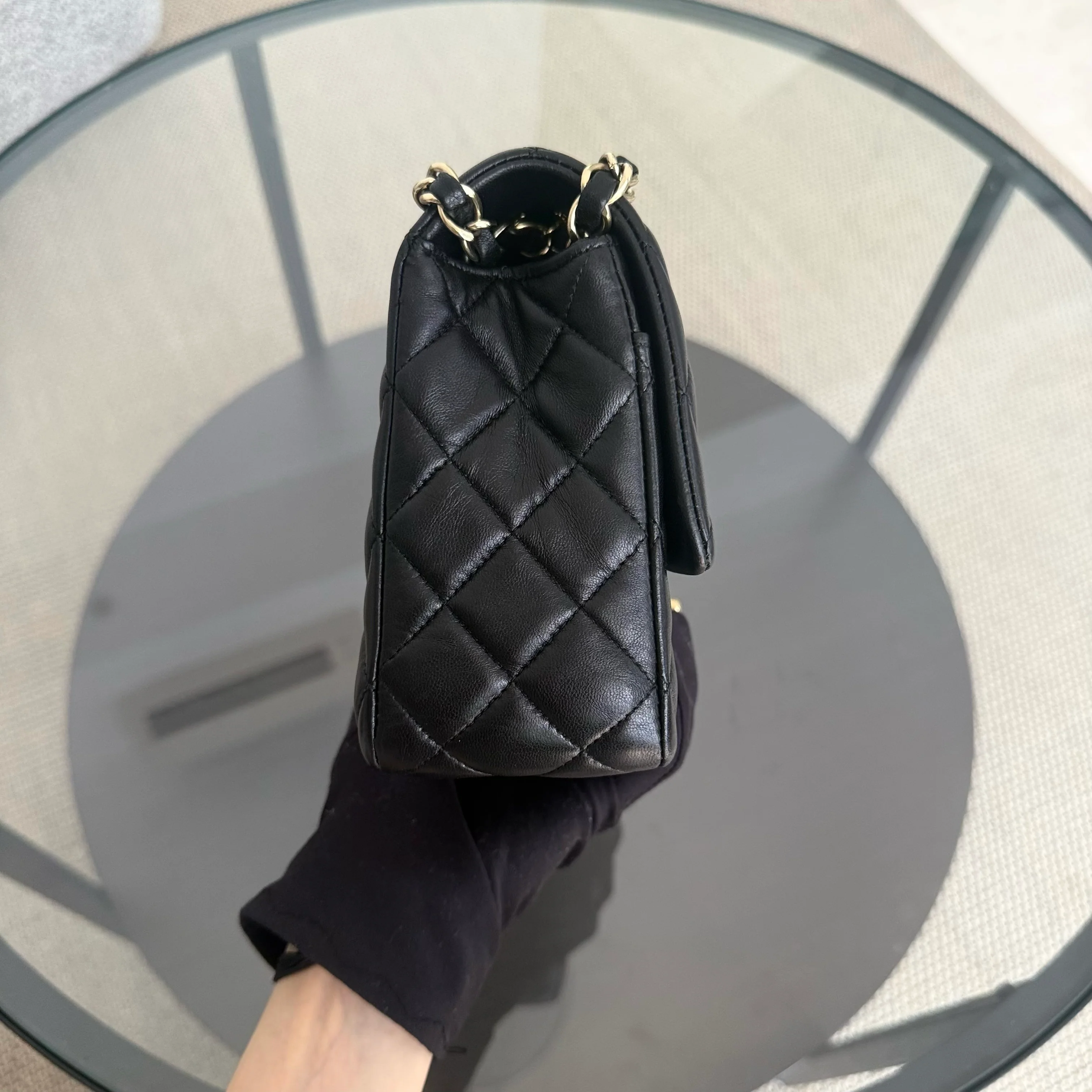 Chanel Classic Flap Medium - Special Valentine Edition 25CM Quilted Lambskin Black Gold Hardware Series 19