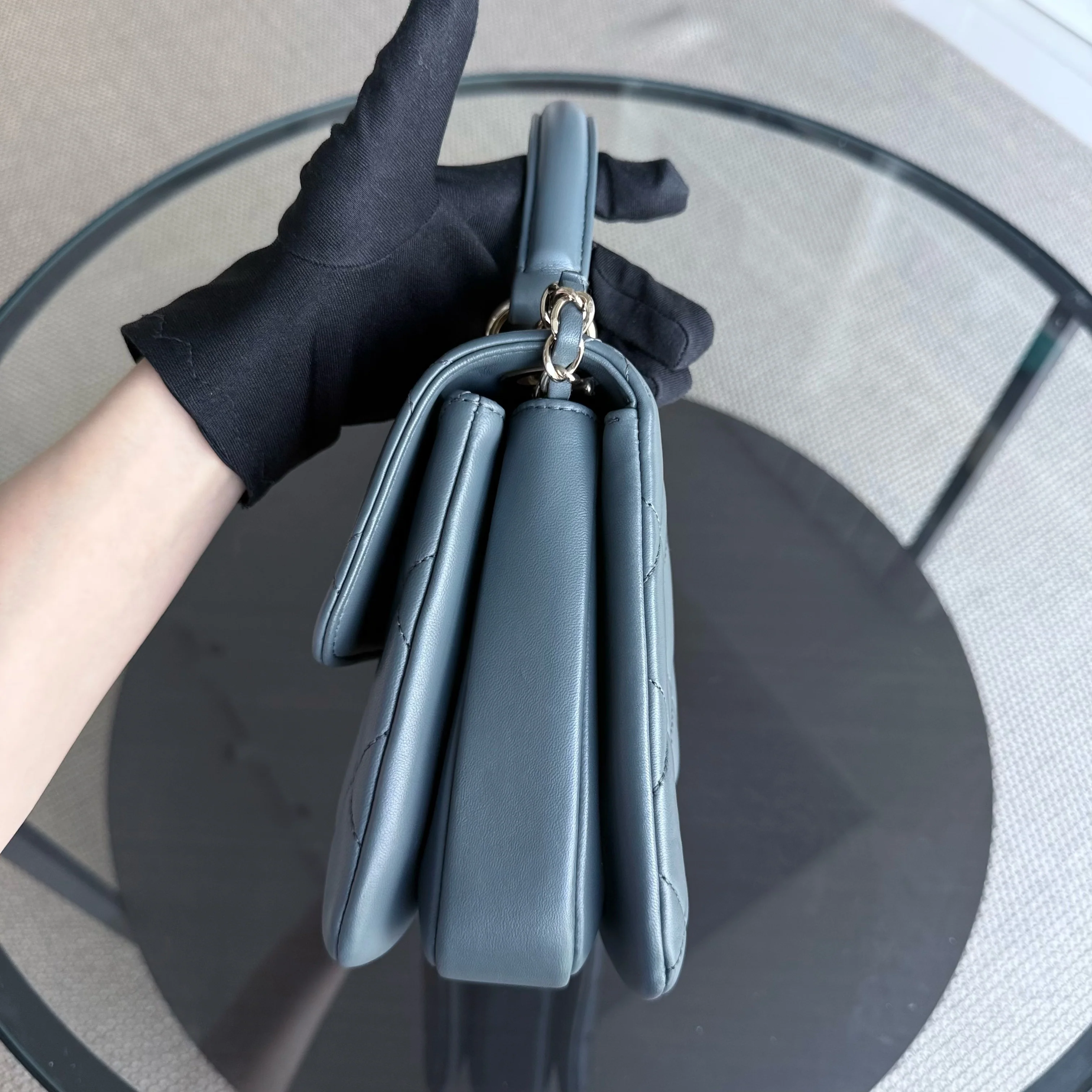 Chanel Trendy CC Small - Quilted Lambskin Haze Blue Gold Hardware Series 26