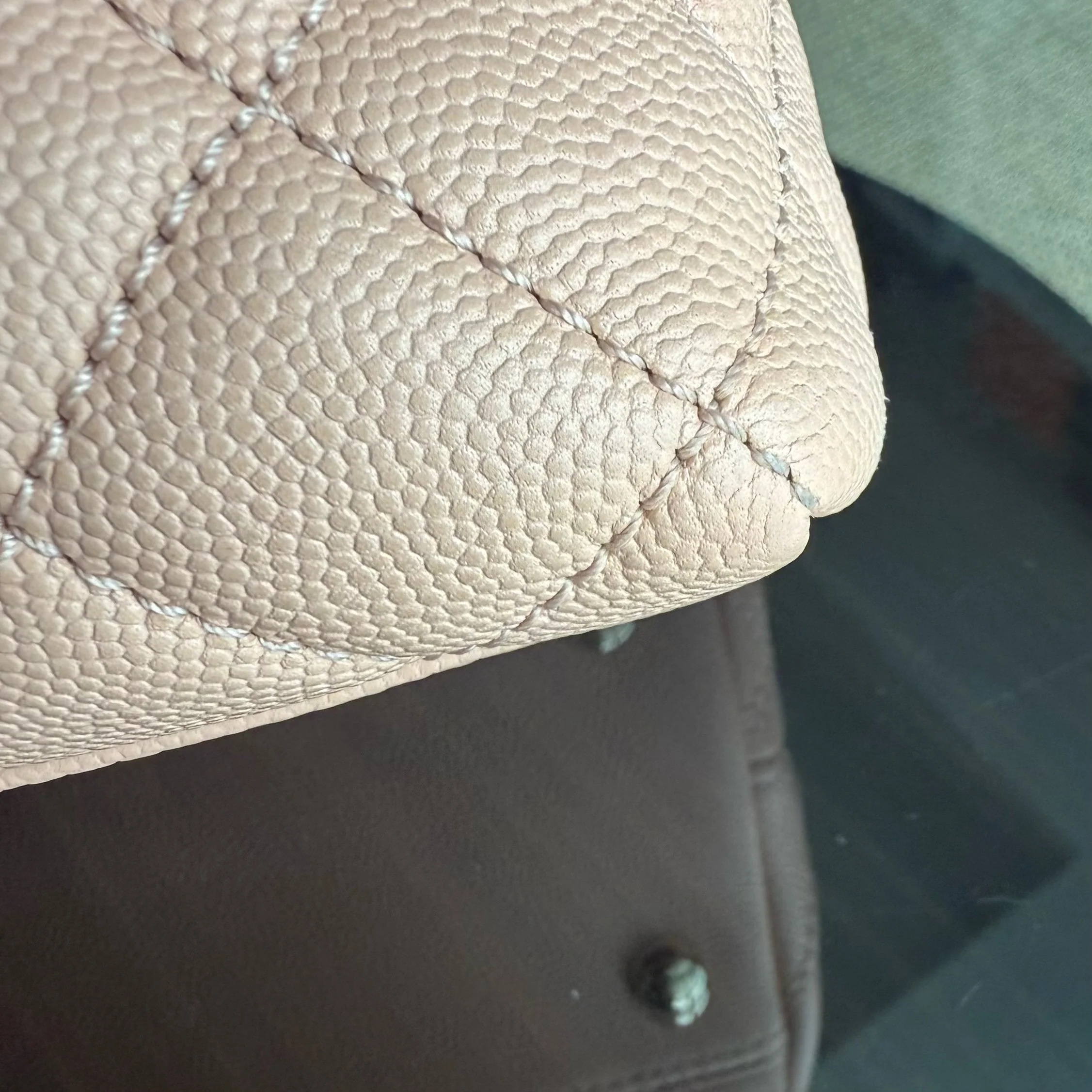 Chanel Coco Handle Medium - Caviar Quilted Grained Calfskin Beige Gold Hardware Series 31