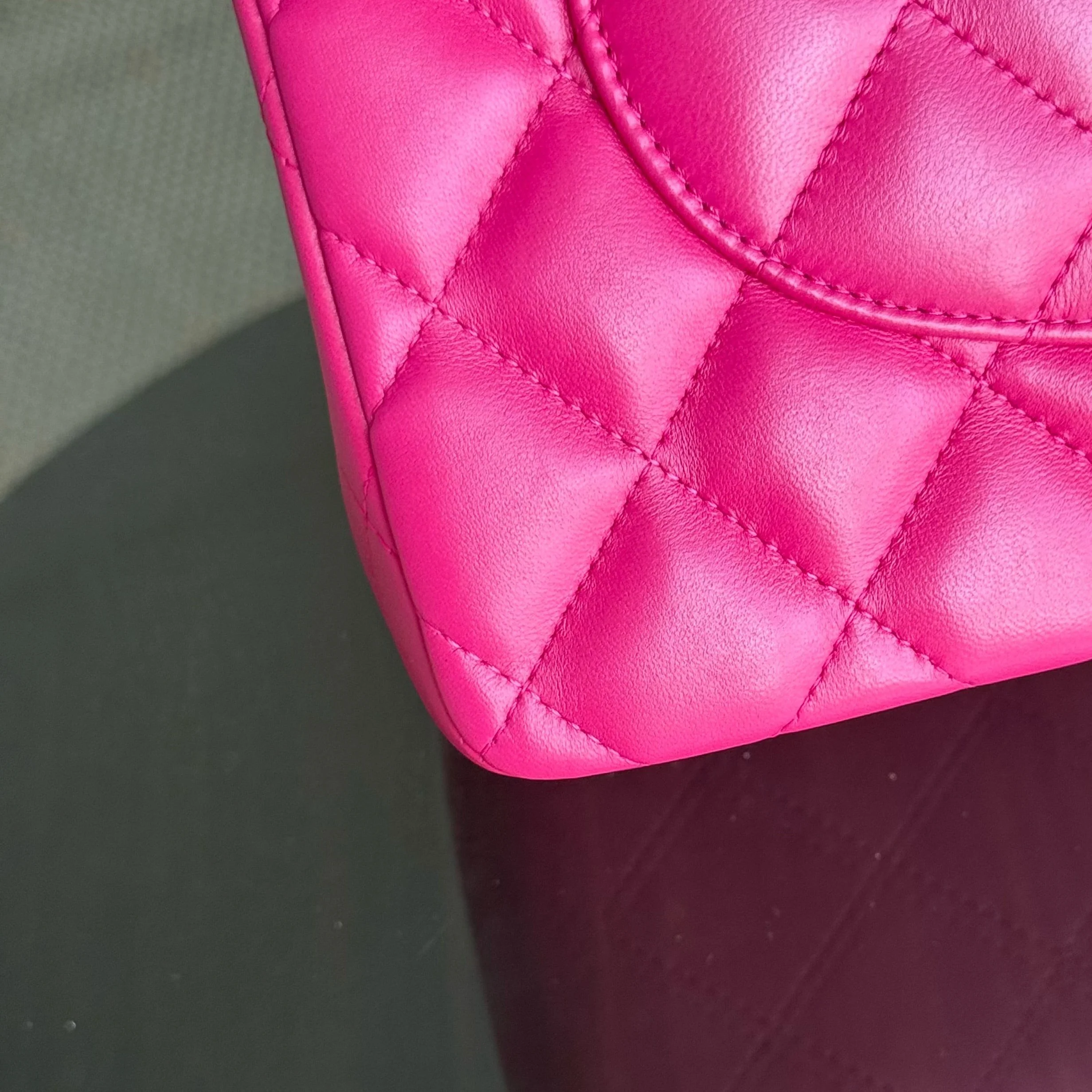 Chanel Classic Flap Jumbo - Double Flap 30CM Quilted Lambskin Pink Silver Hardware Series 19