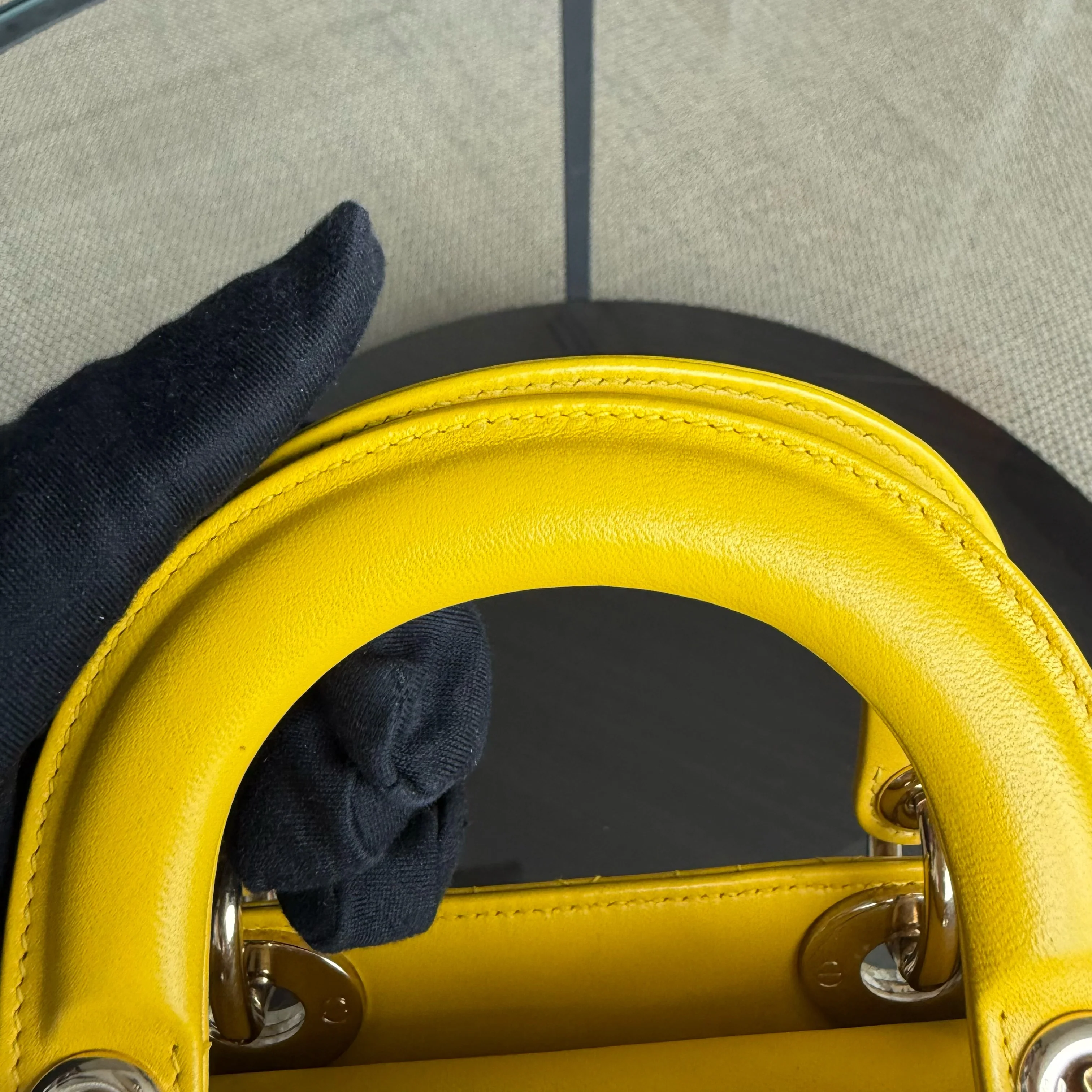 Dior Lady Mini - Cannage Lambskin Yellow Gold Hardware Adjustable Strap