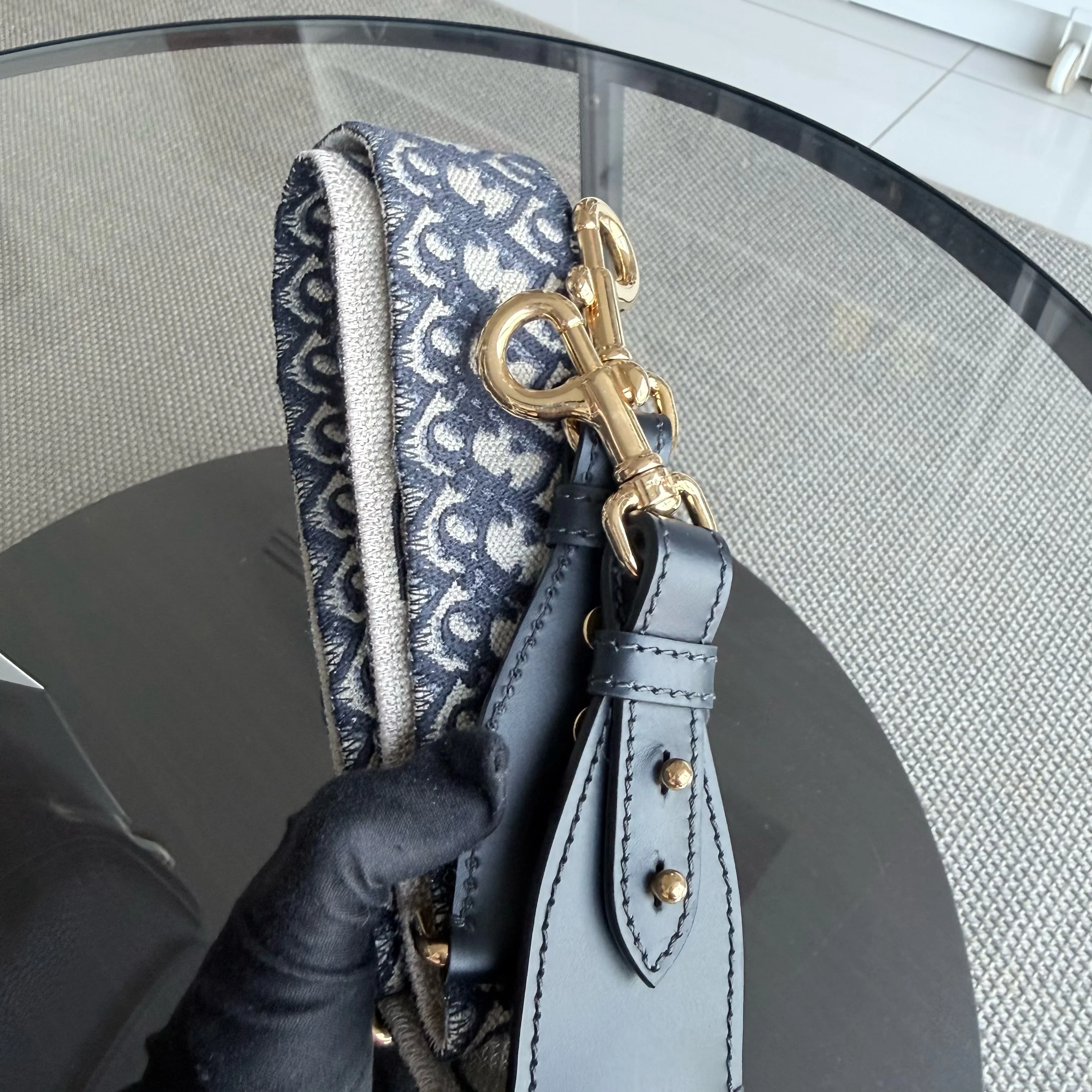 Dior Bobby Large - Caviar Black Golden Hardware With Strap