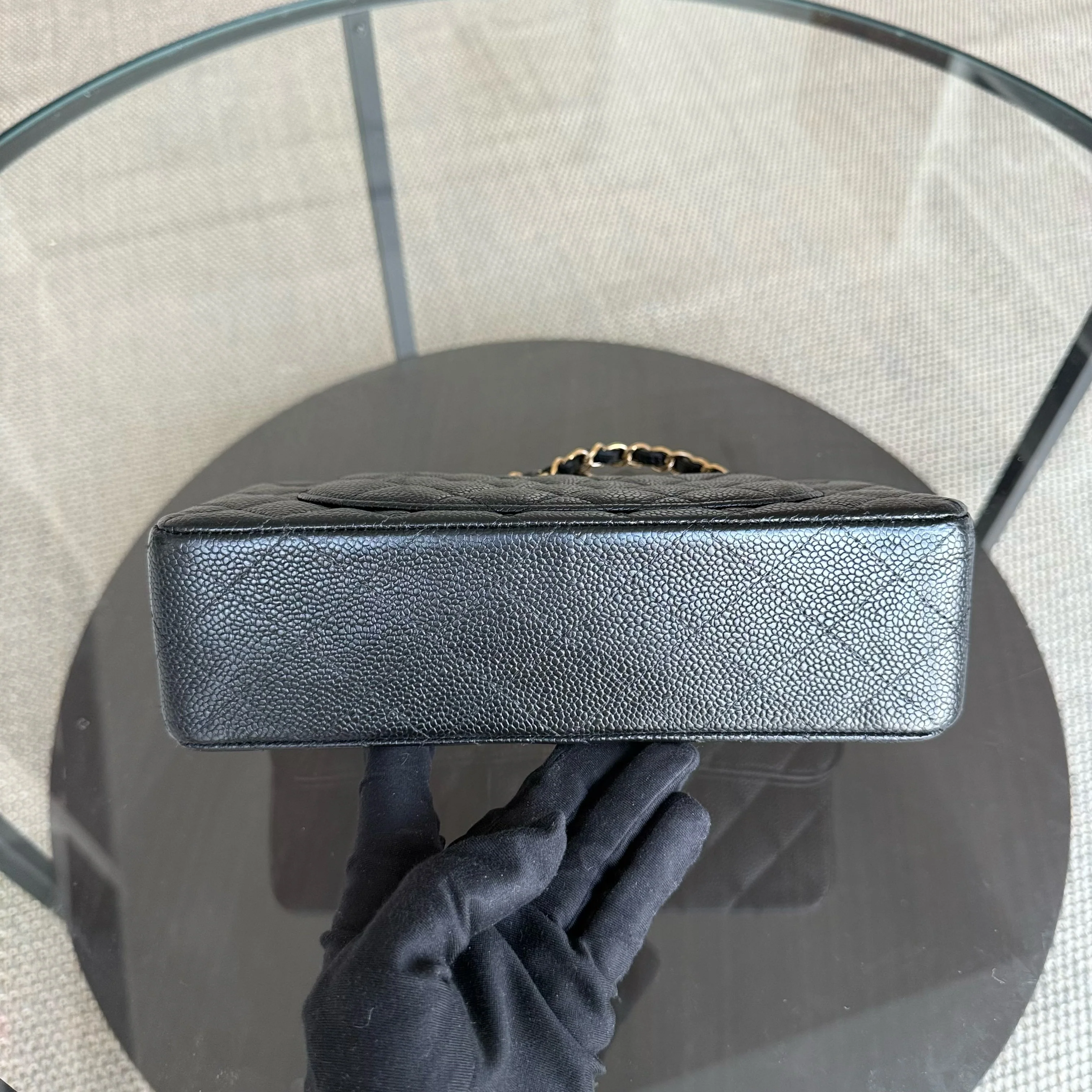 Chanel Classic Flap Small - Caviar 23CM Quilted Black Gold Hardware Series 16