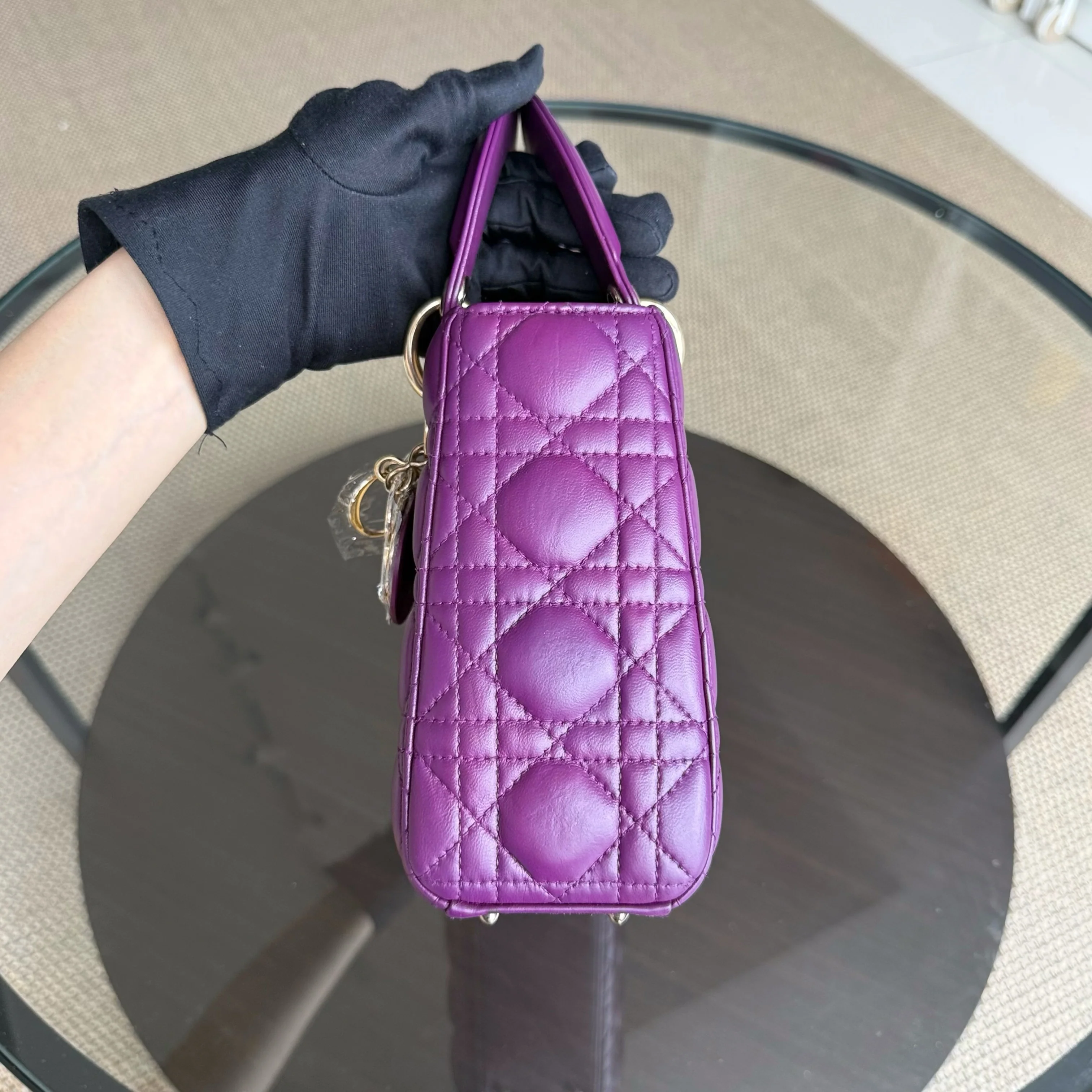 Dior Lady Small ABC - Cannage Lambskin Purple Gold Hardware MyABC