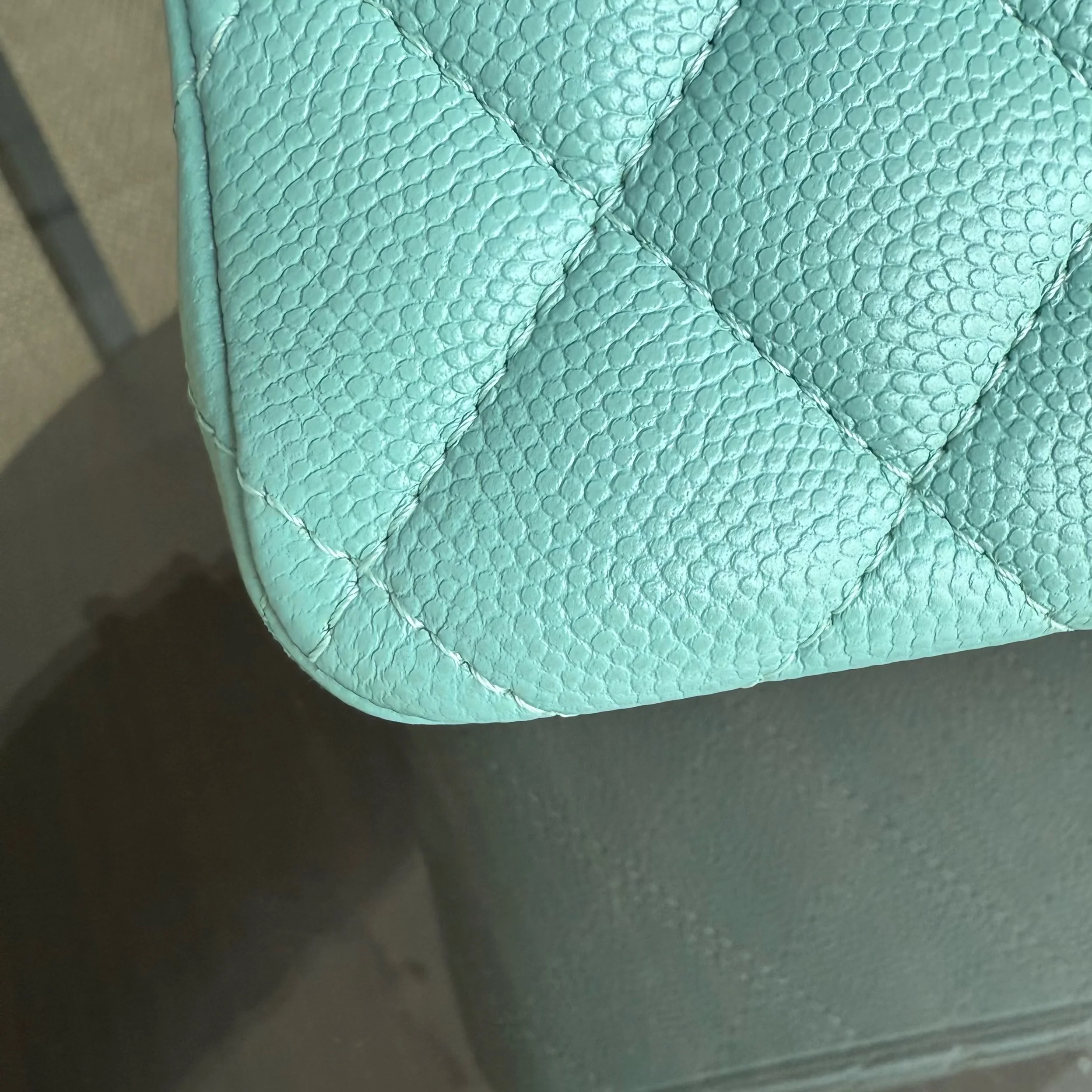 Chanel Classic Flap Small - Caviar 23CM Quilted Tiffany Blue Gold Hardware Series 29