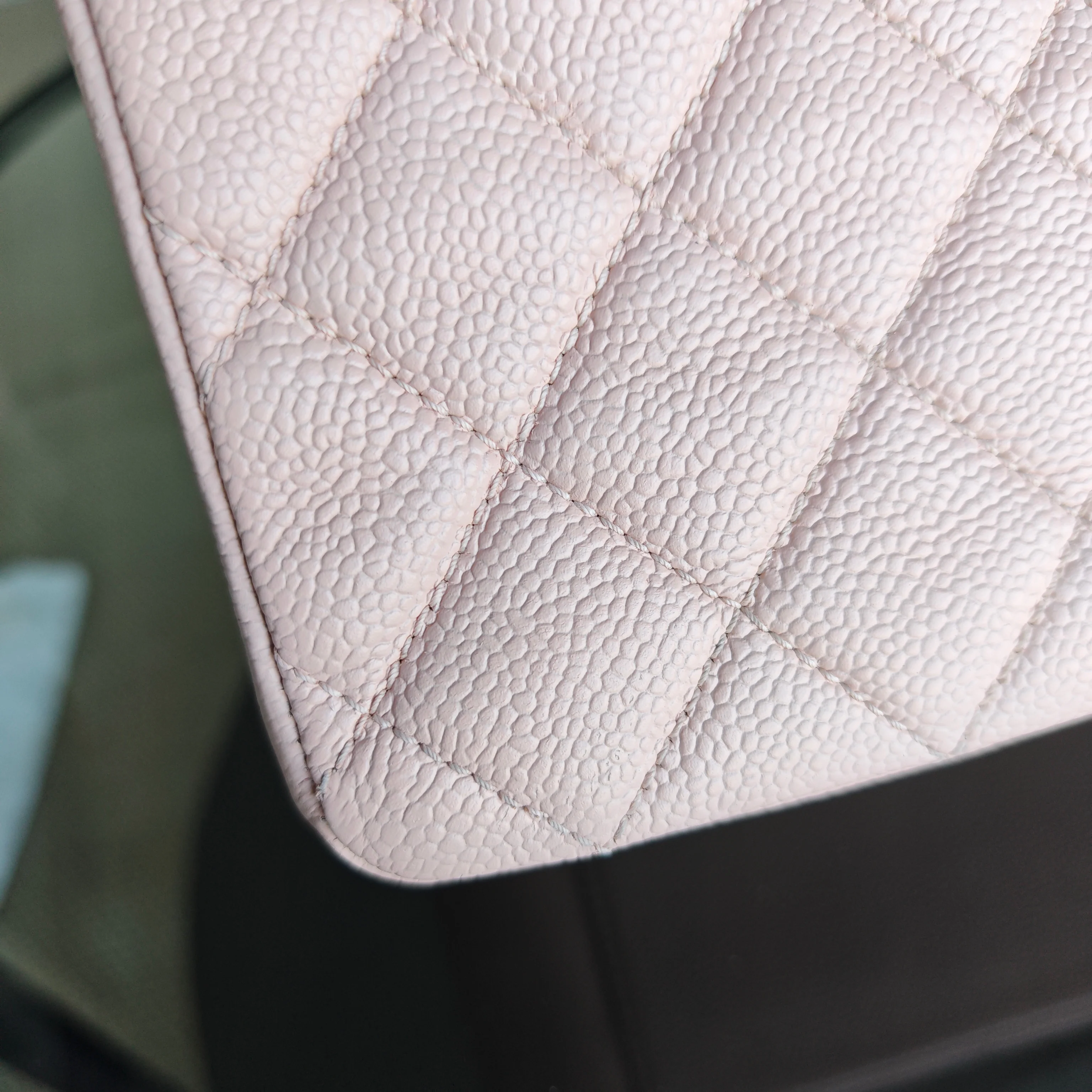 Chanel GST Grand Shopping Tote - Caviar Quilted Grained Calfskin Sakura Pink Silver Hardware Series 17