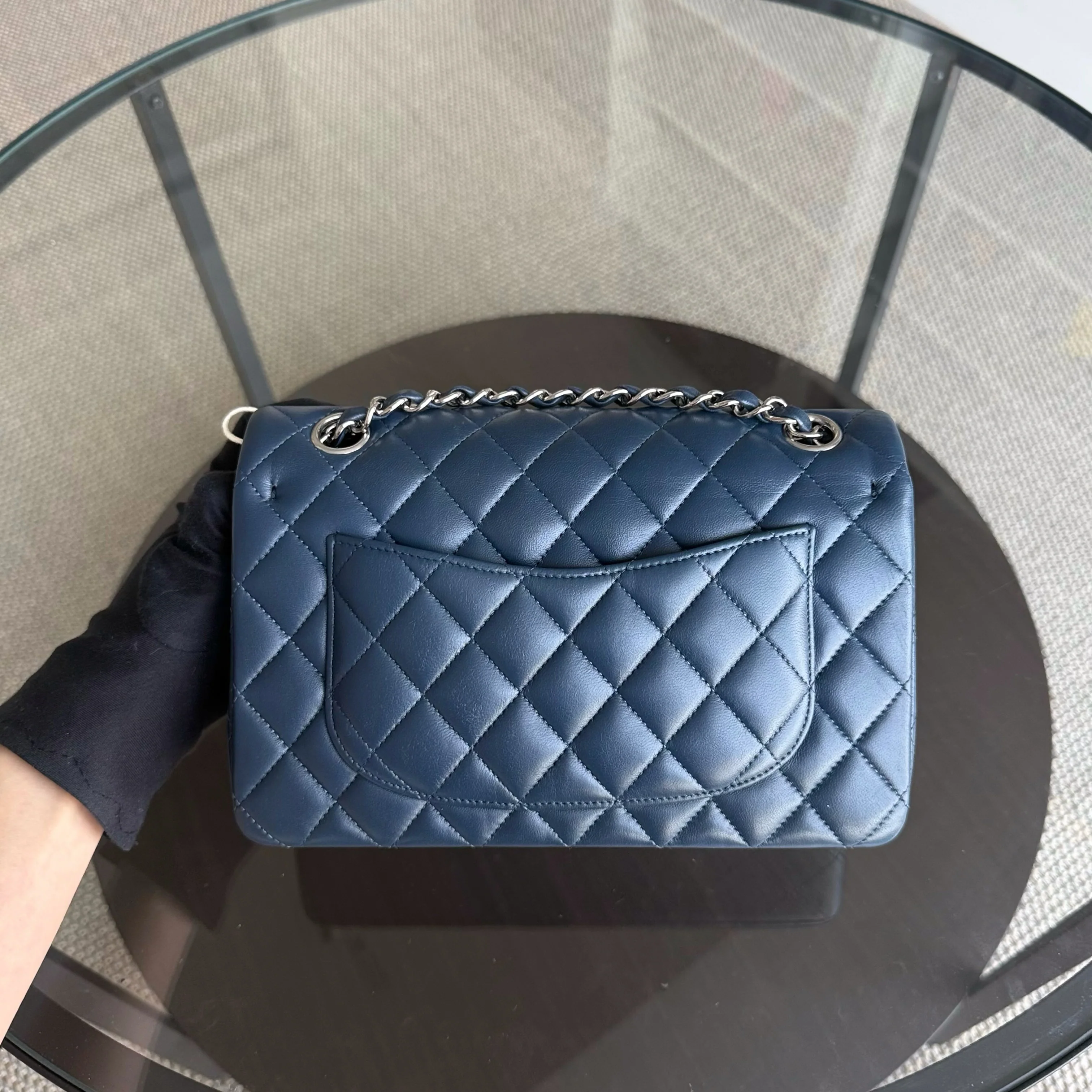 Chanel Classic Flap Small - Lambskin 23CM Dark Blue Silver Hardware Series 26