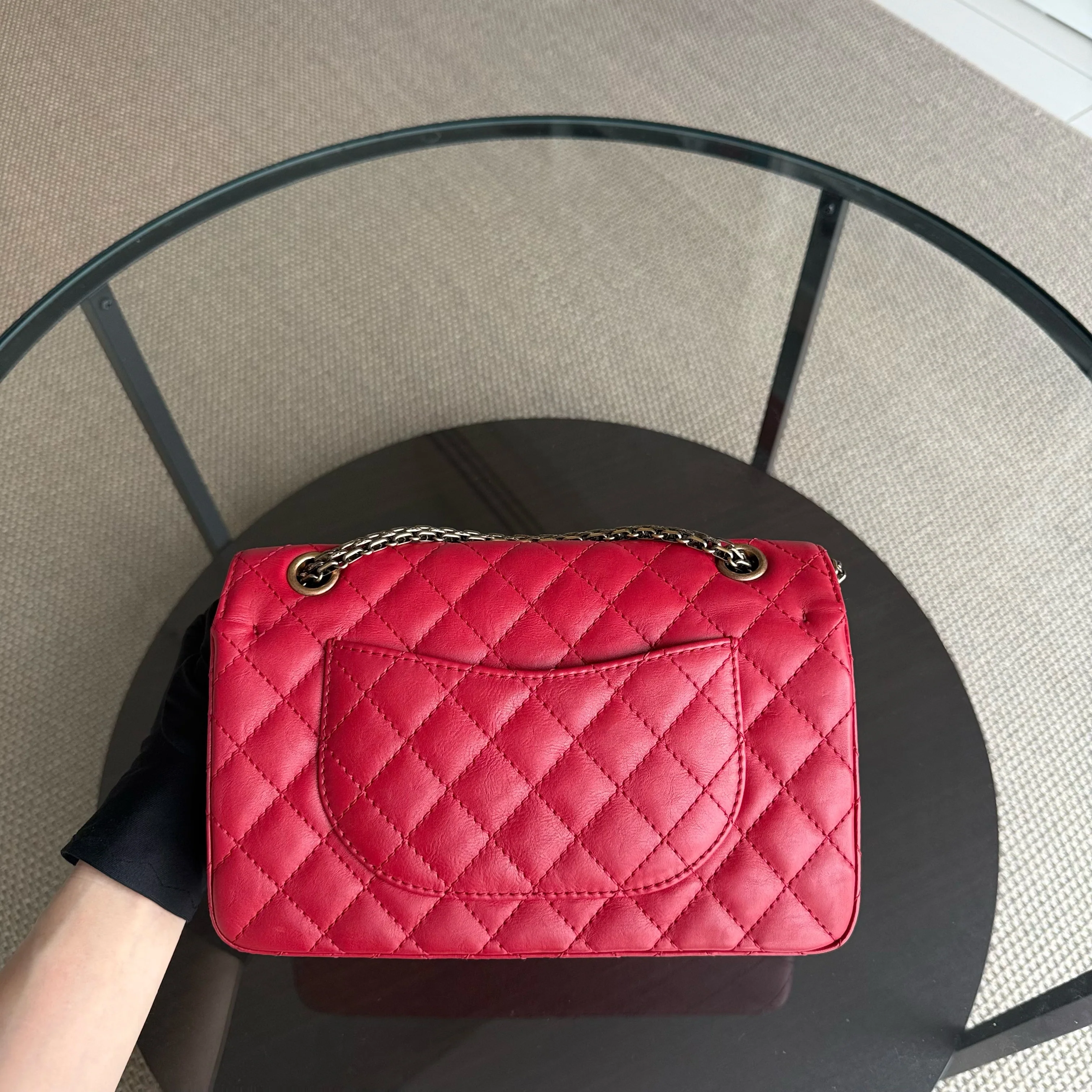 Chanel 2.55 Reissue 225 - Calfskin 24CM Quilted Red Ruthenium Gold Hardware Series 23