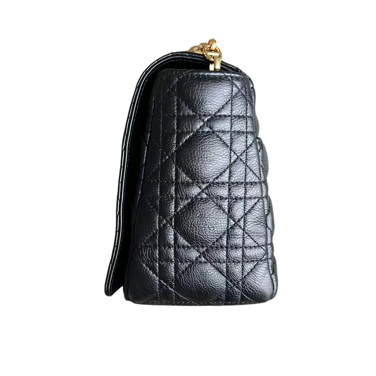 Dior Caro Large - Cannage Calfskin Black Golden Hardware