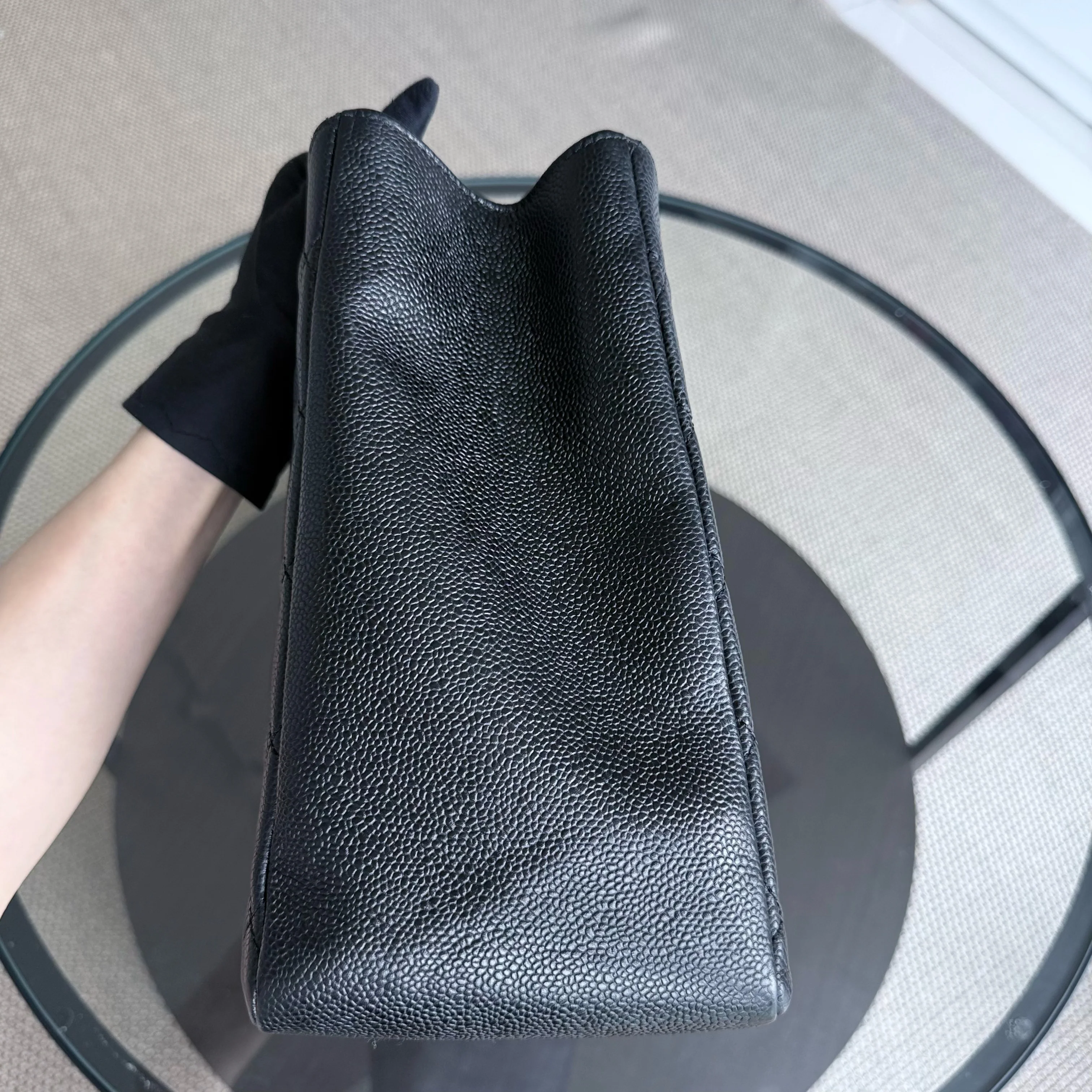 Chanel GST Grand Shopping Tote - Caviar Quilted Black Silver Hardware Series 12