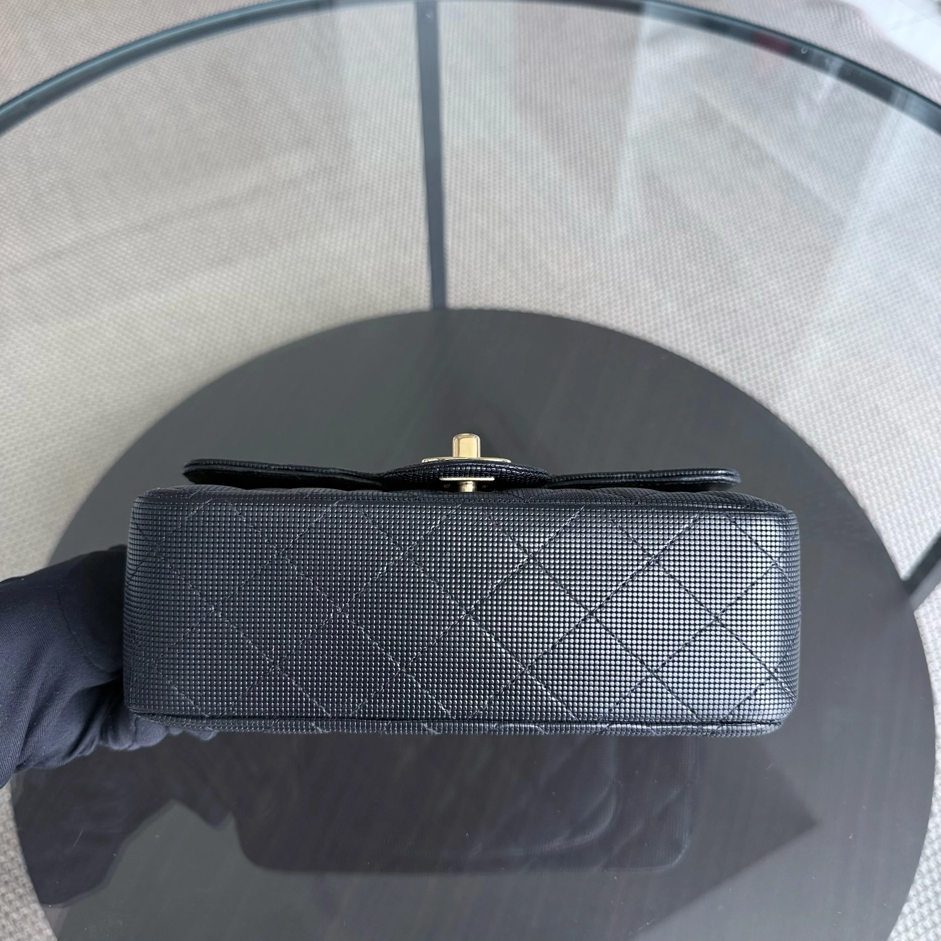 Chanel Classic Flap Mini - Pixelated Calfskin 20CM Limited Edition Quilted Black Gold Hardware Series 21