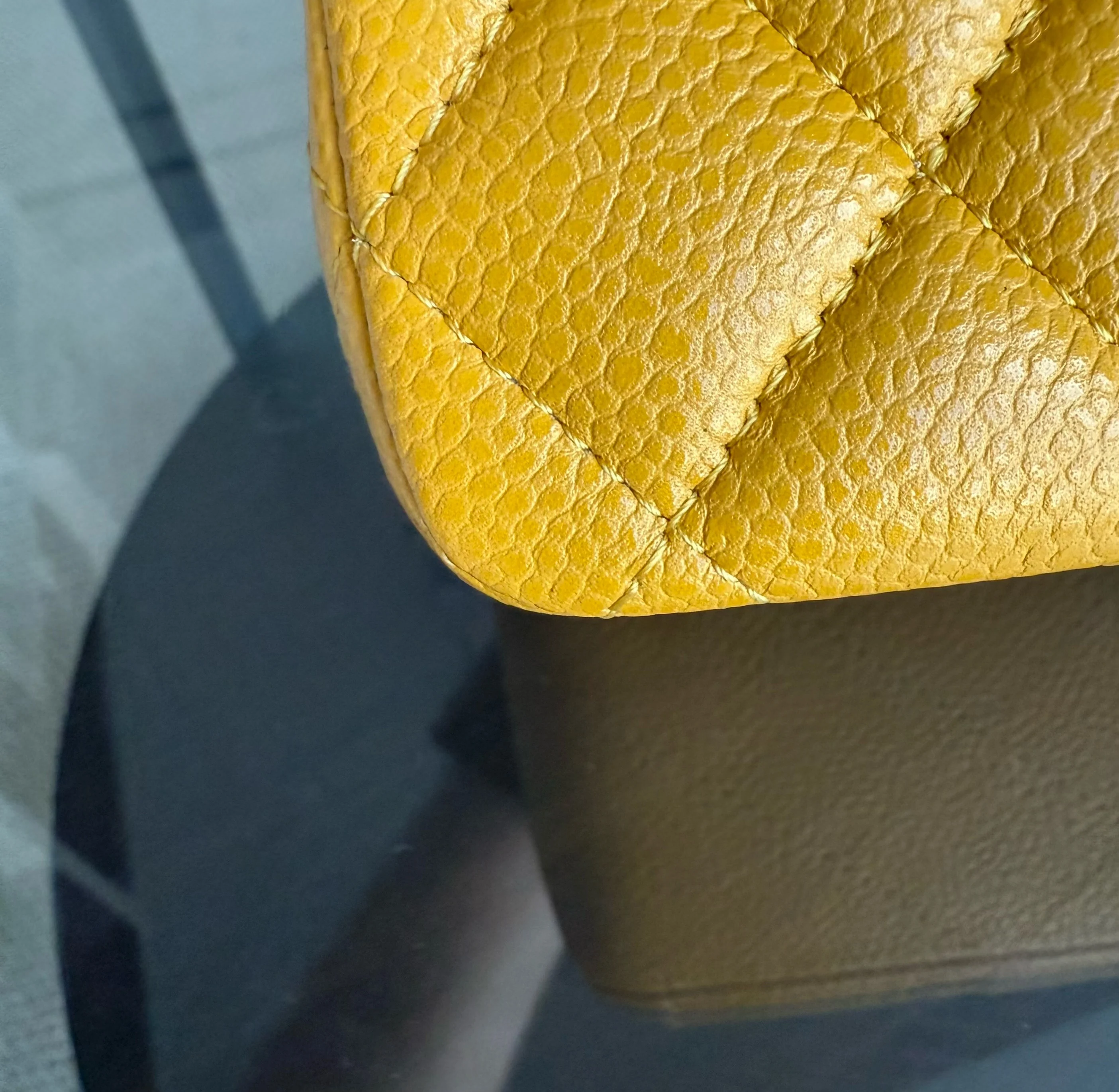 Chanel Classic Flap Medium - Caviar Quilted Grained Calfskin Mustard Gold Hardware Series 25