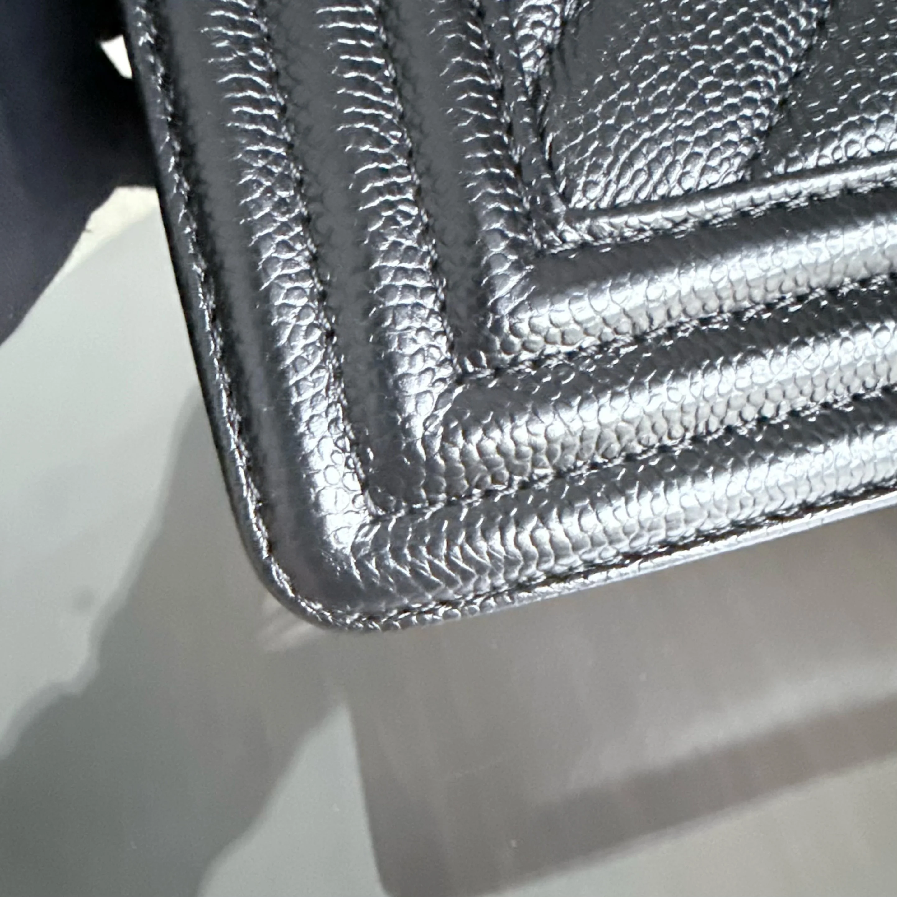 Chanel Boy Medium - Caviar 25CM Chevron Black Gold Hardware Series 24