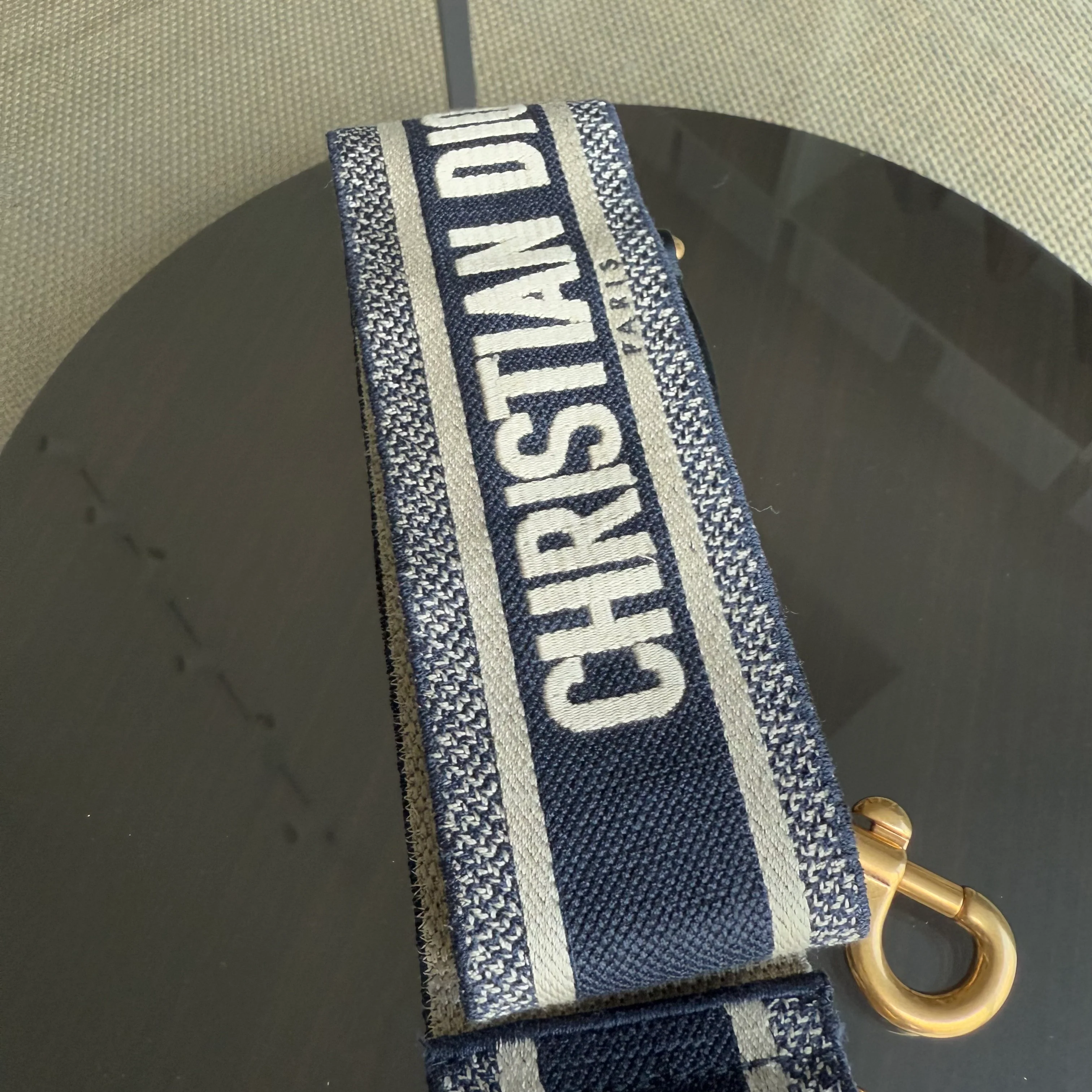 Dior Saddle Mini With Strap - 21CM Grained Calfskin Black Gold Hardware