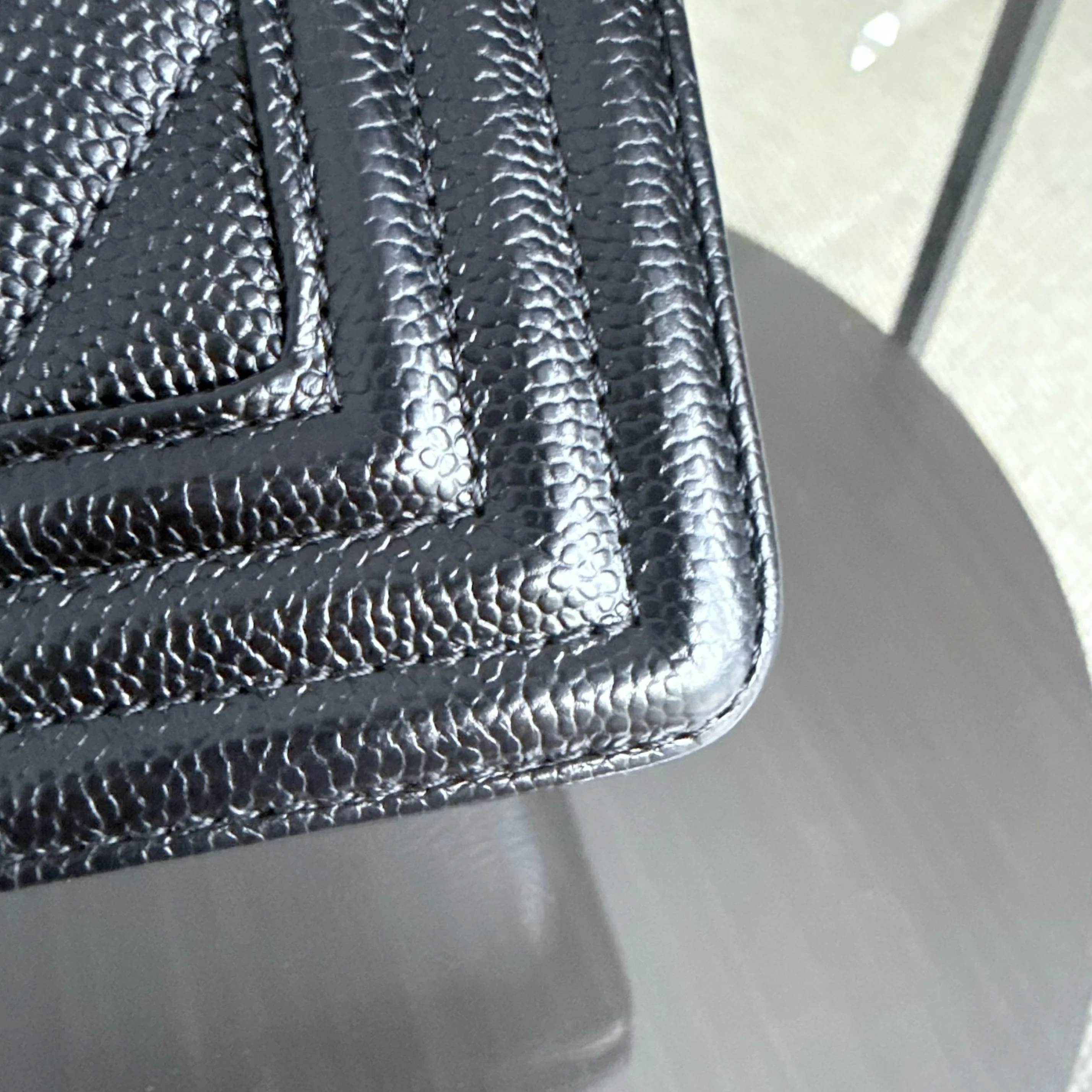 Chanel Boy Medium - Caviar 25CM Chevron Black Gold Hardware Series 24