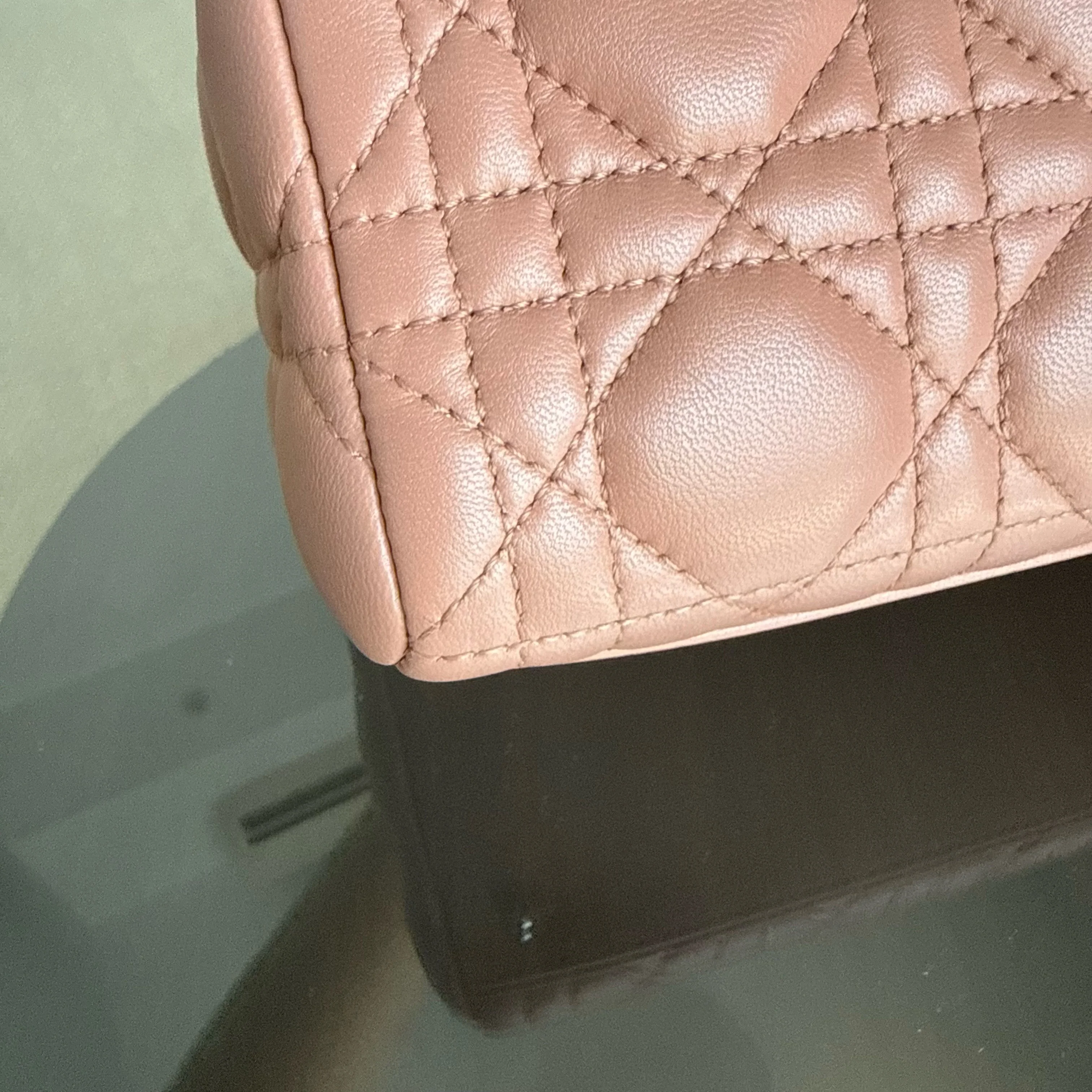 Dior Lady Medium - Cannage Lambskin Blush Gold Hardware Strap