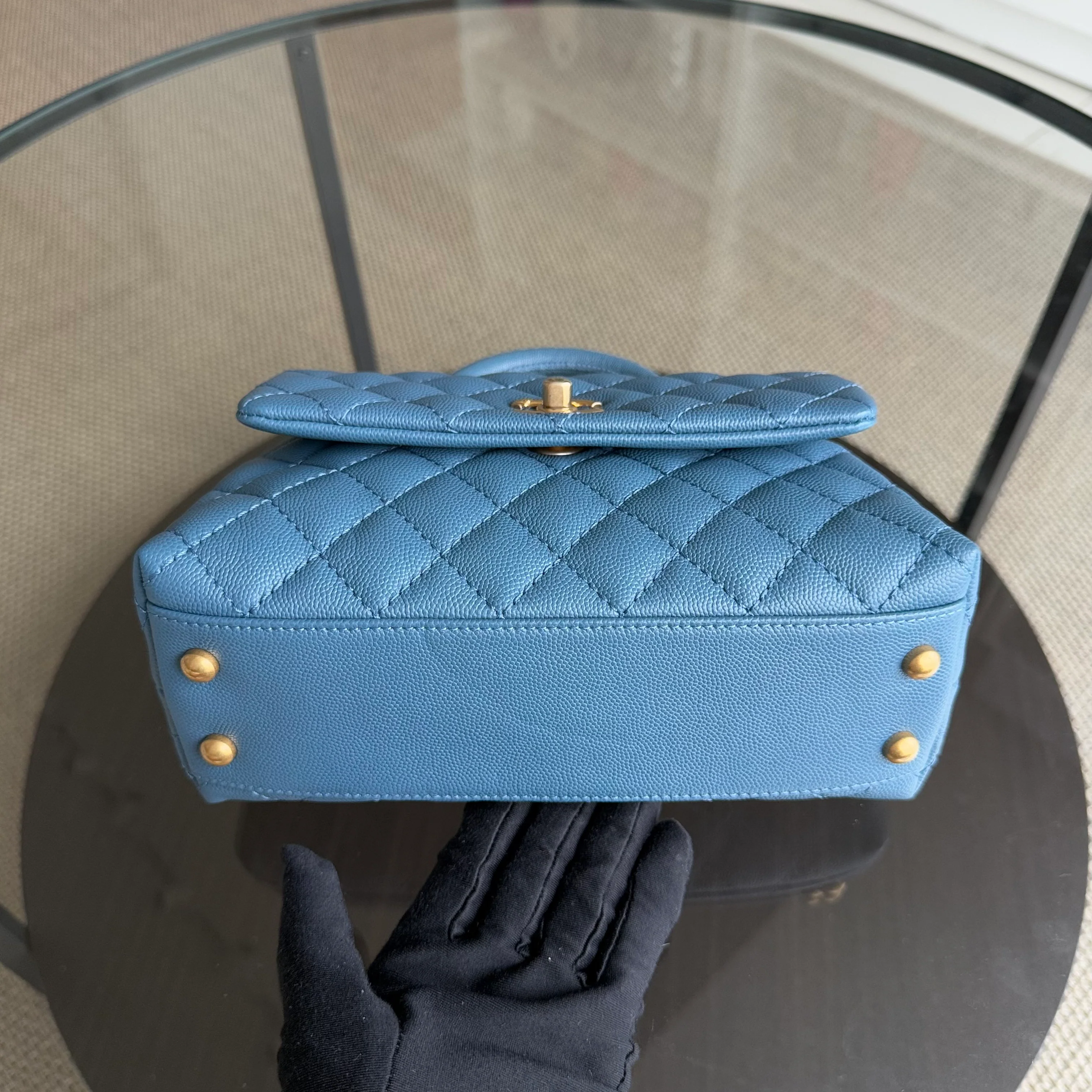 Deposit of Chanel Coco Handle Small - Caviar Quilted Blue Gold Hardware Series 25 (half amount of total)