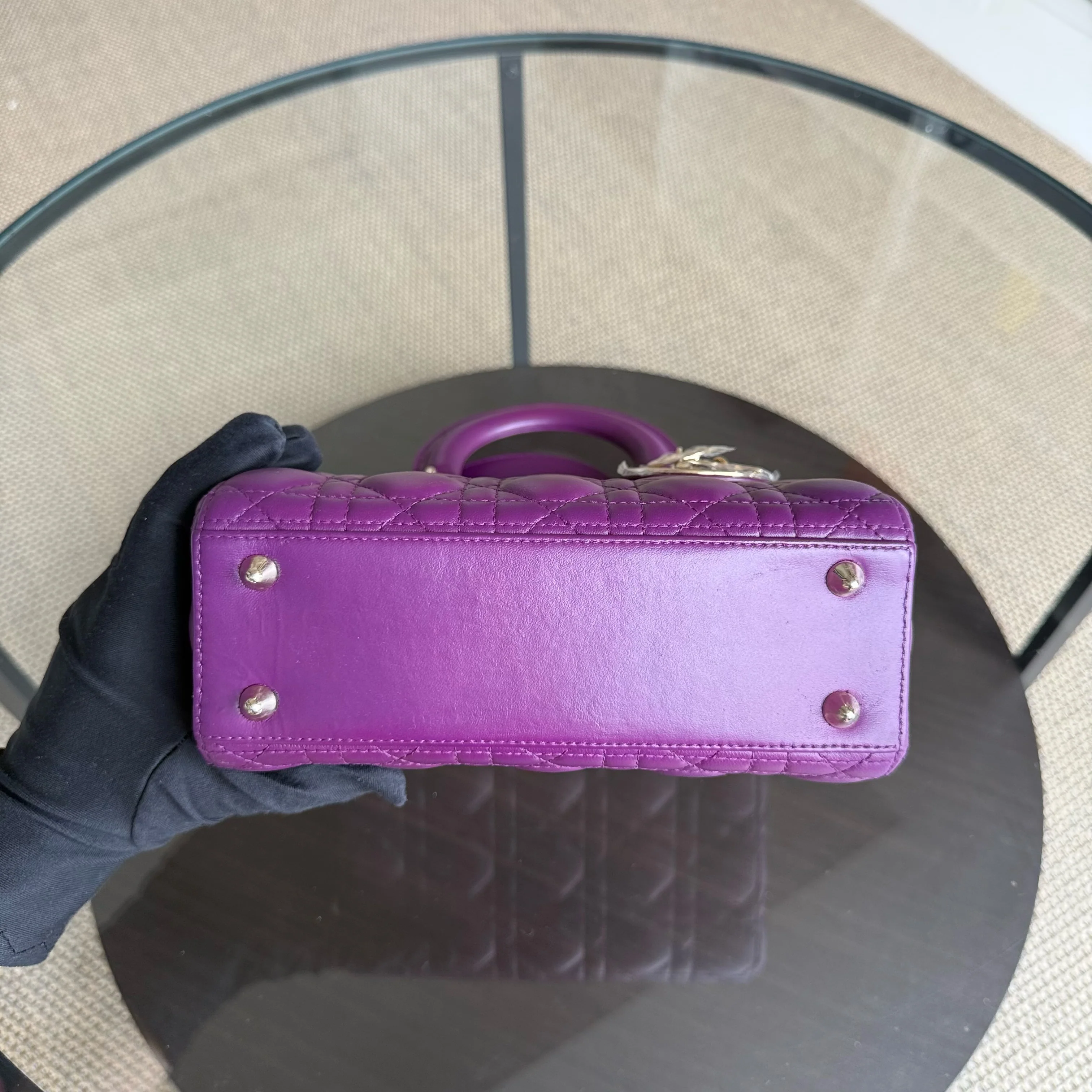 Dior Lady Small ABC - Cannage Lambskin Purple Gold Hardware MyABC