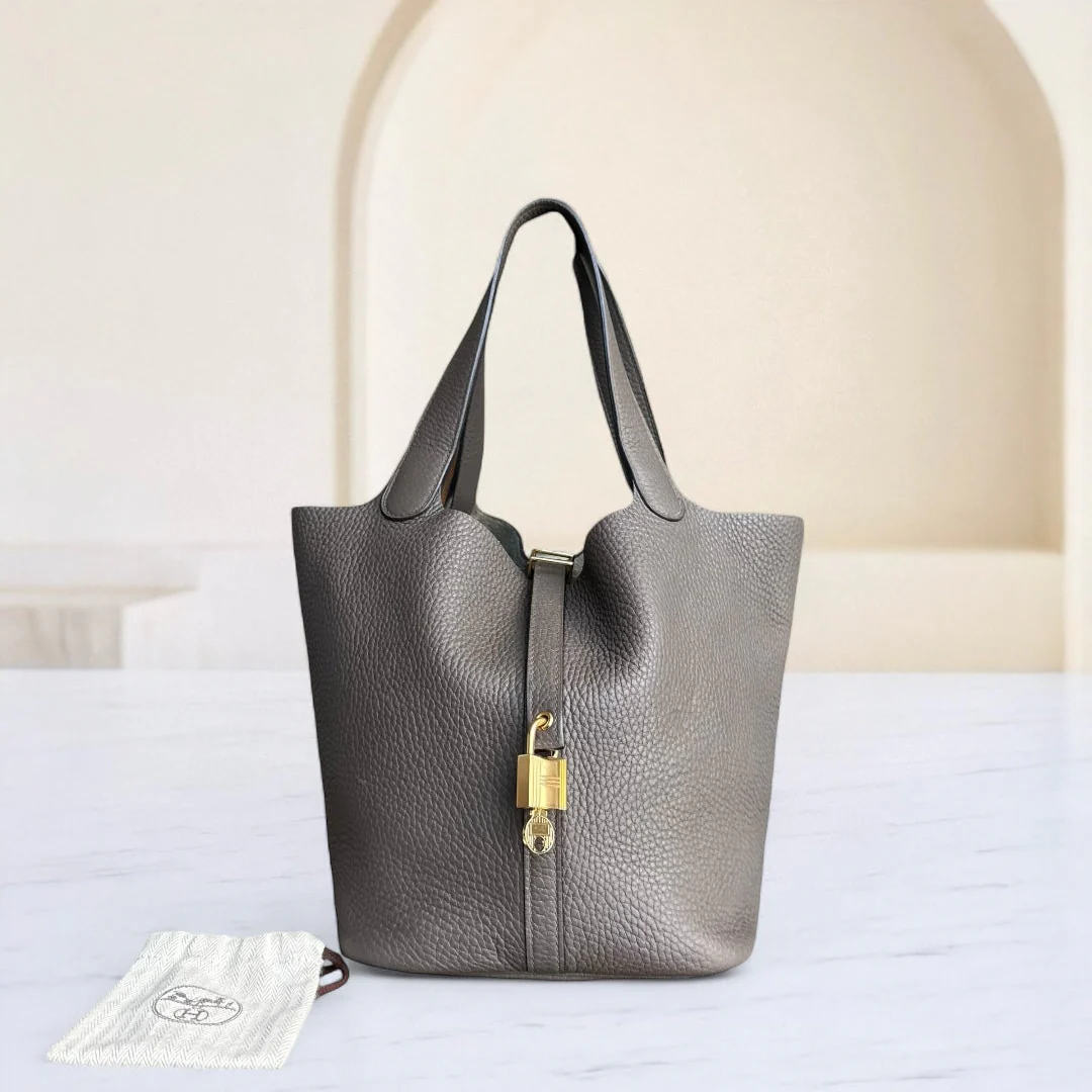 Hermes Picotin 22 - Etoupe Clemence Golden Hardware