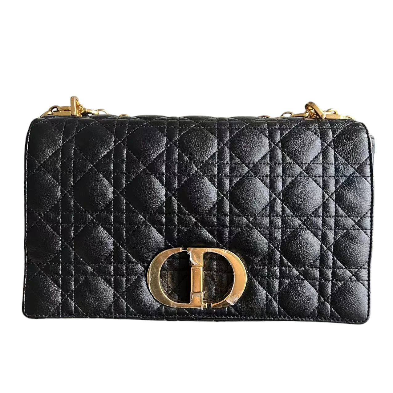 Dior Caro Large - Cannage Calfskin Black Golden Hardware